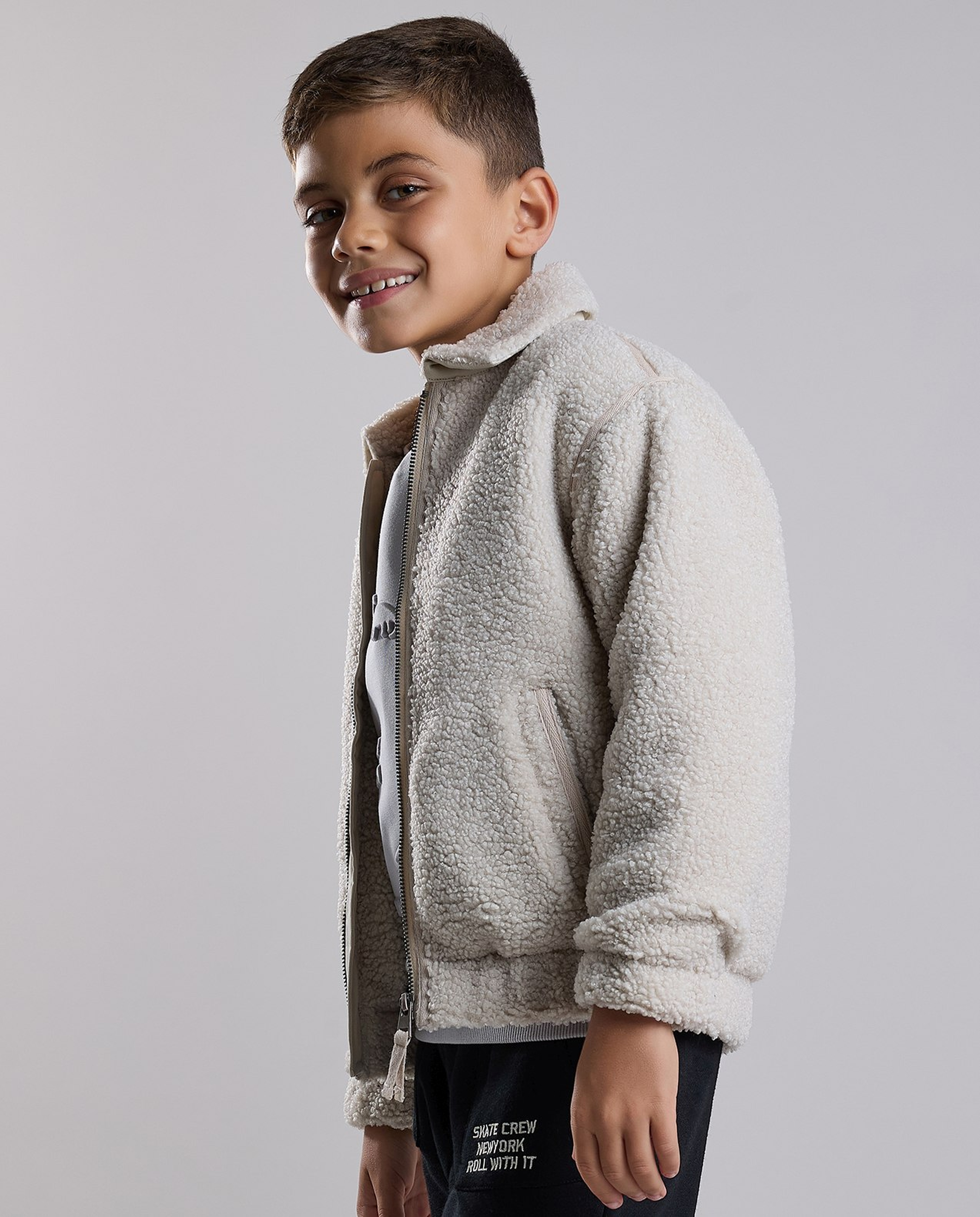 Sherpa Jacket with Zipper Closure