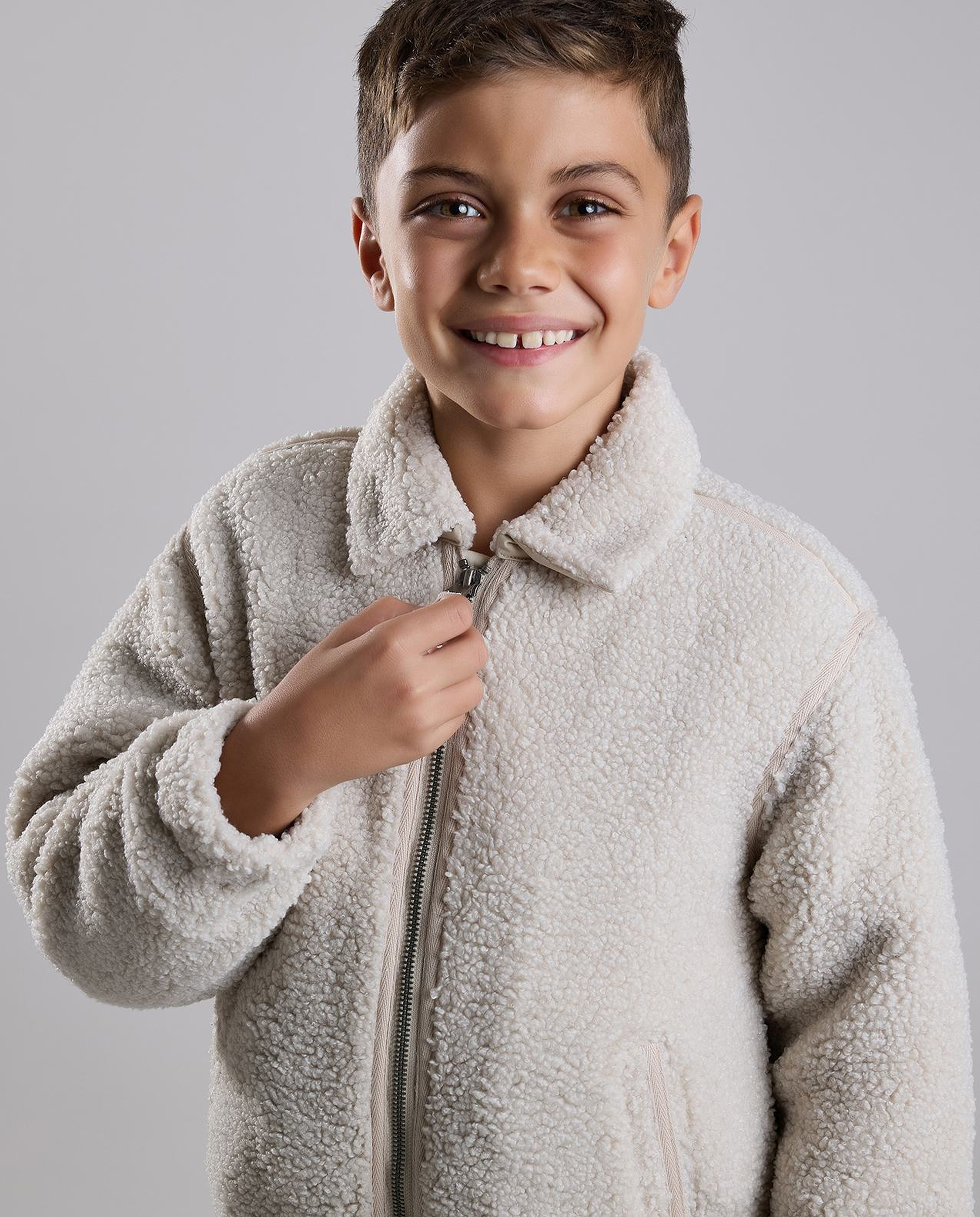 Sherpa Jacket with Zipper Closure