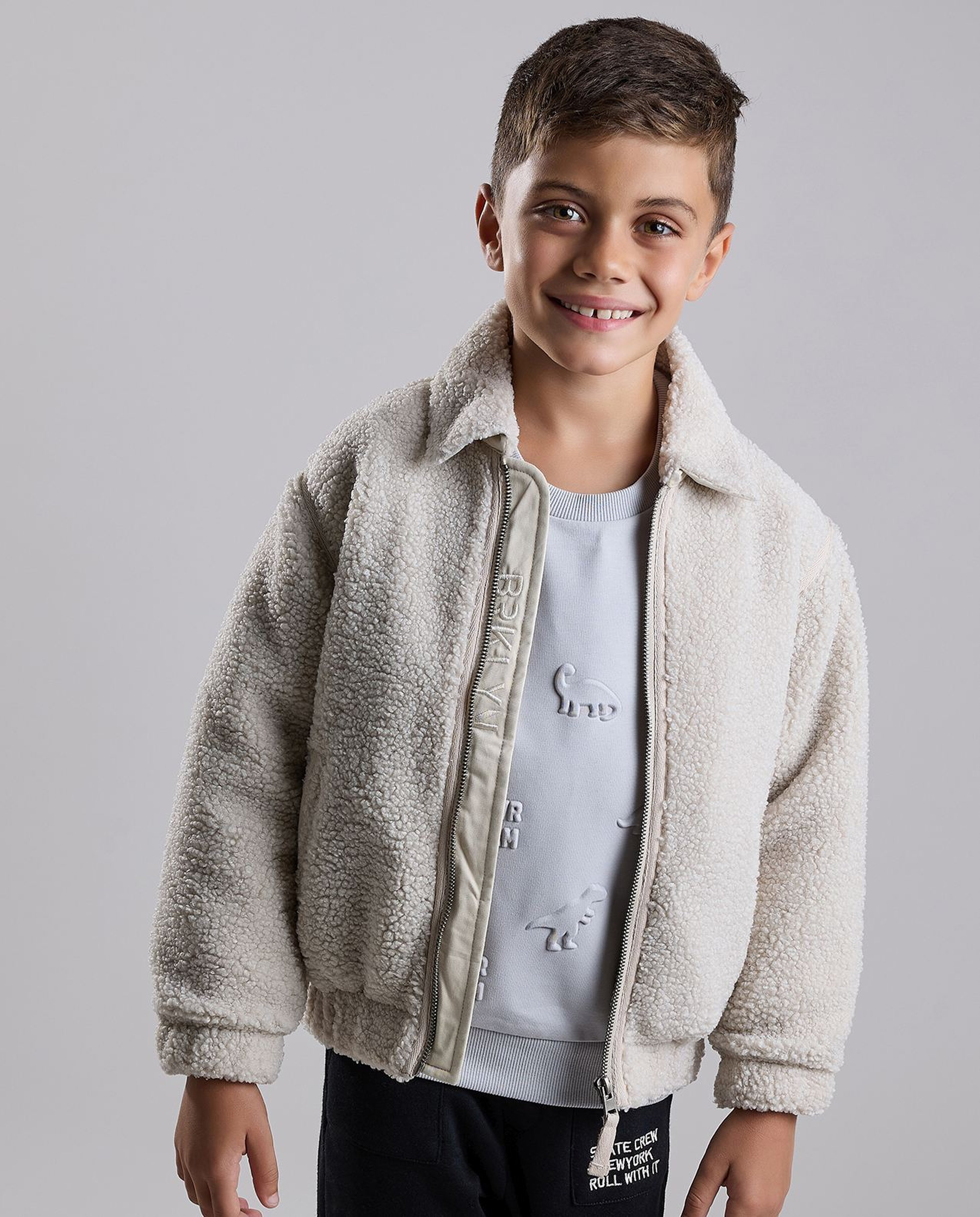 Sherpa Jacket with Zipper Closure