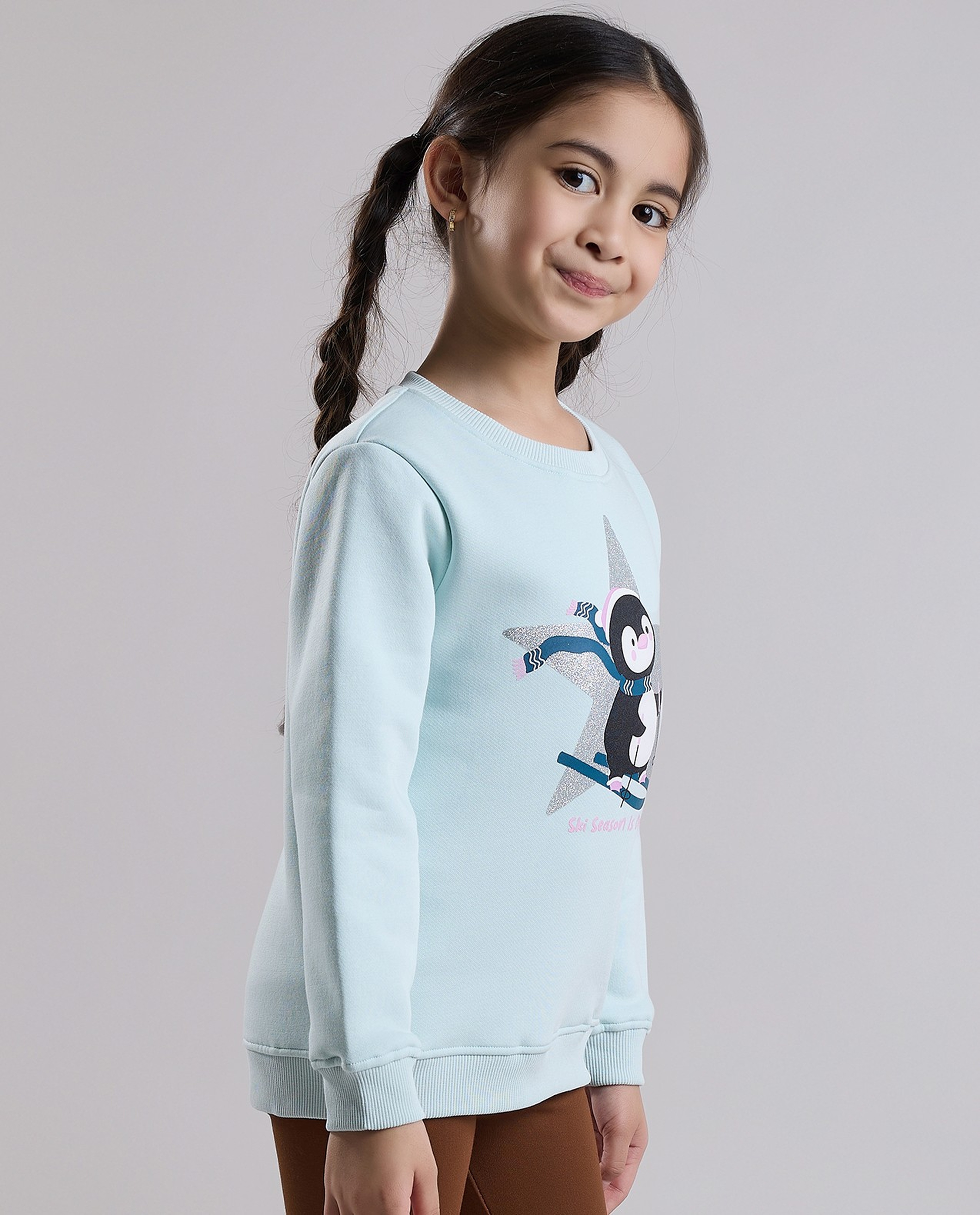 Printed Sweatshirt with Crew Neck and Long Sleeves