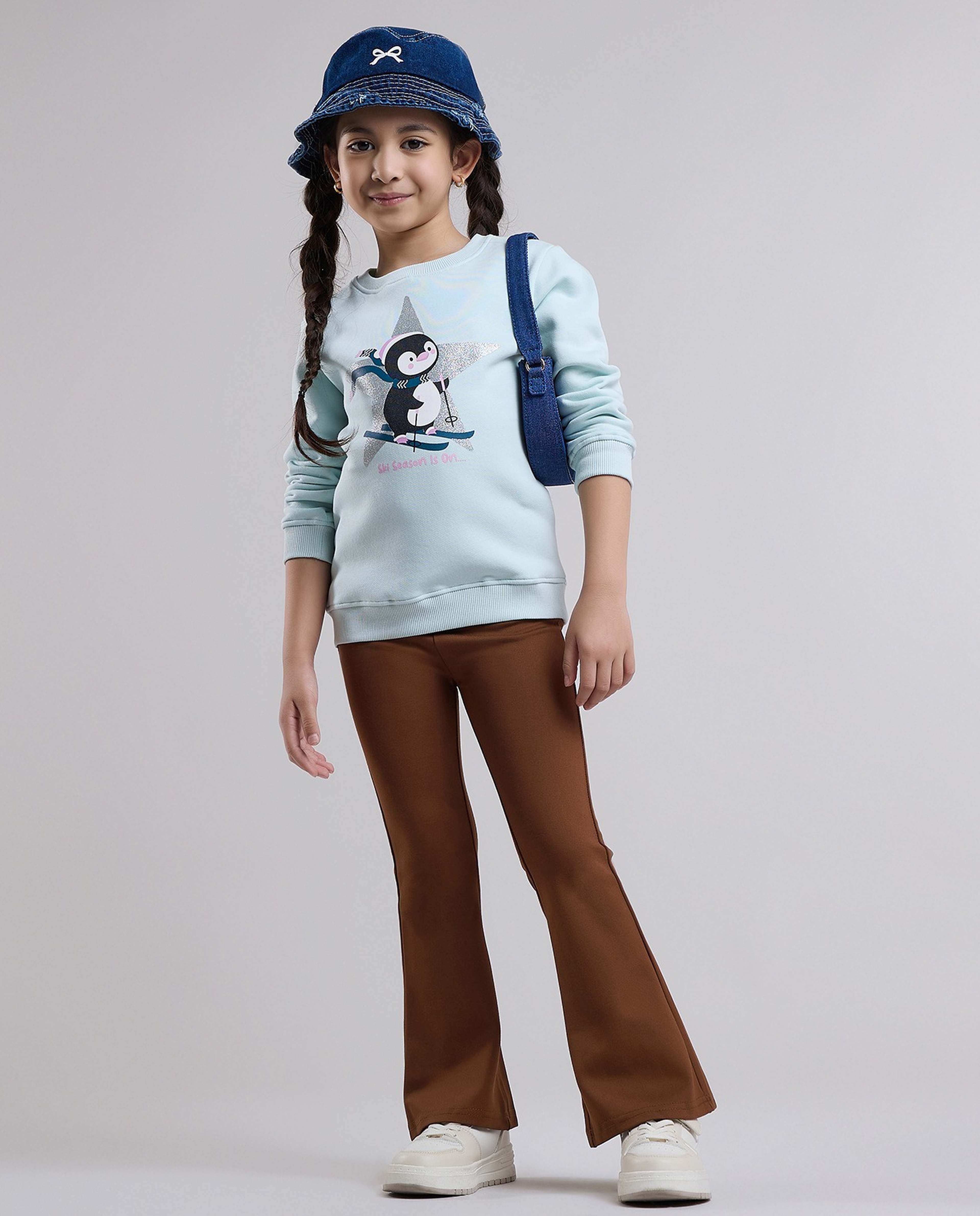 Printed Sweatshirt with Crew Neck and Long Sleeves