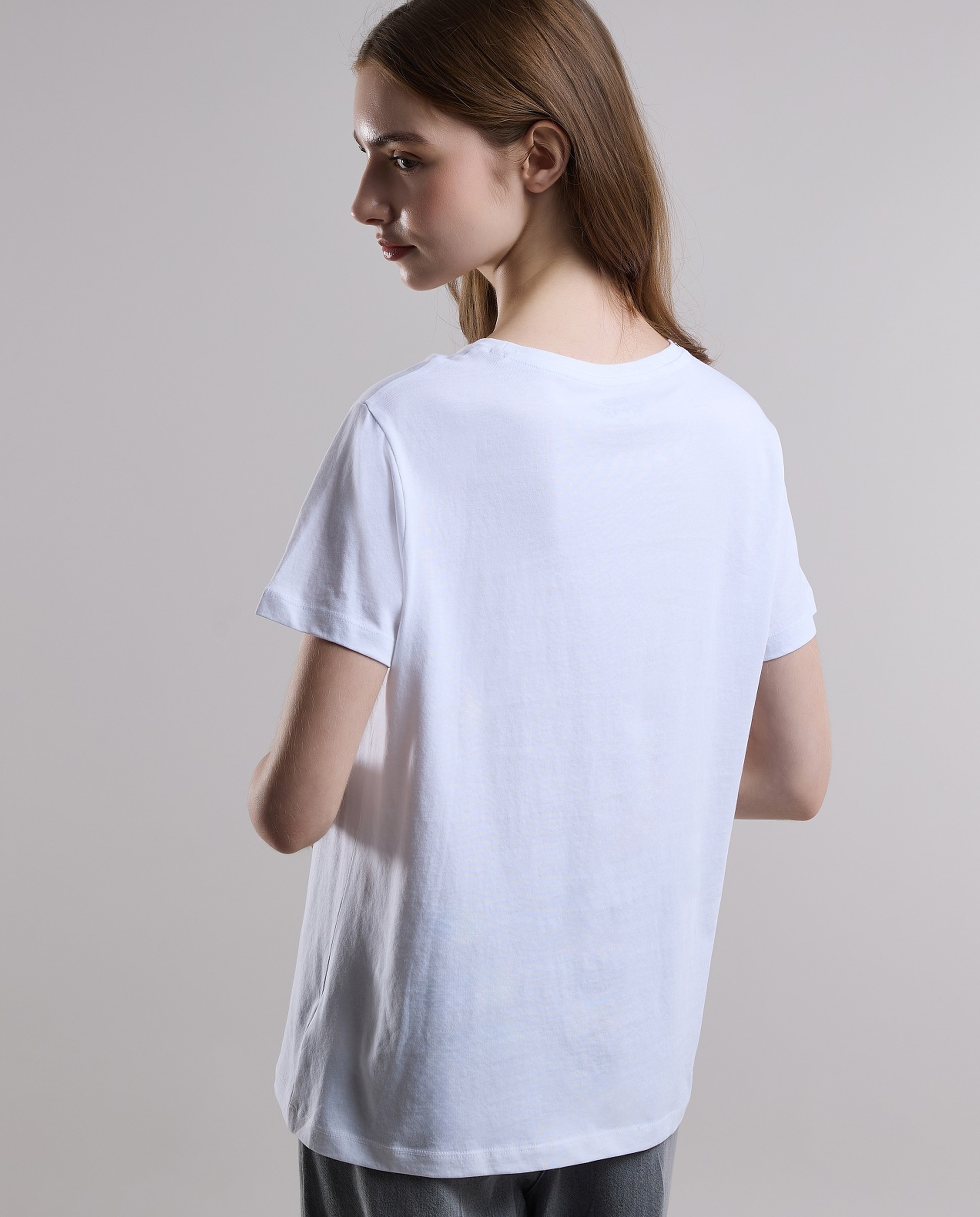 Printed T-Shirt with Crew Neck and Short Sleeves