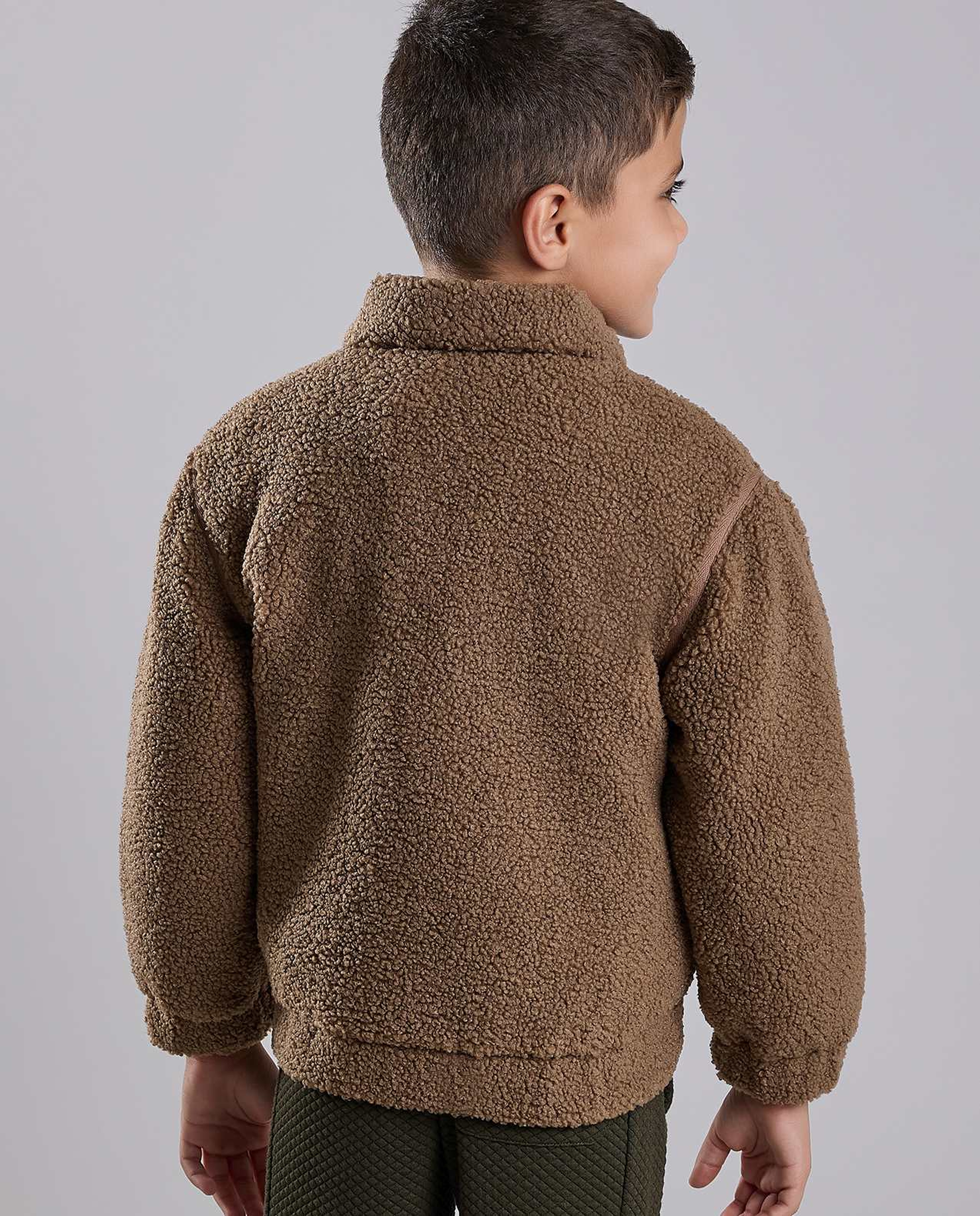 Sherpa Jacket with Zipper Closure