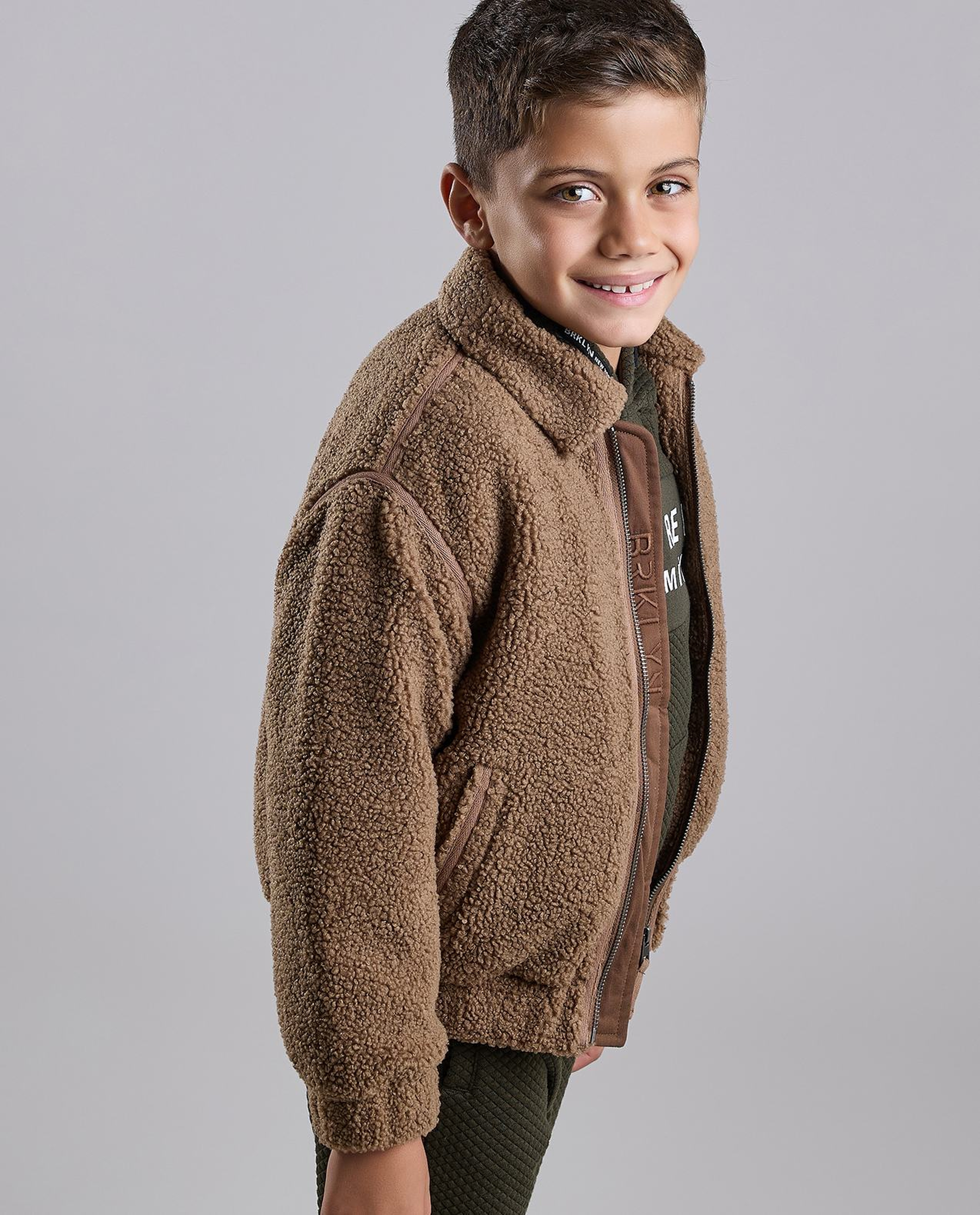 Sherpa Jacket with Zipper Closure