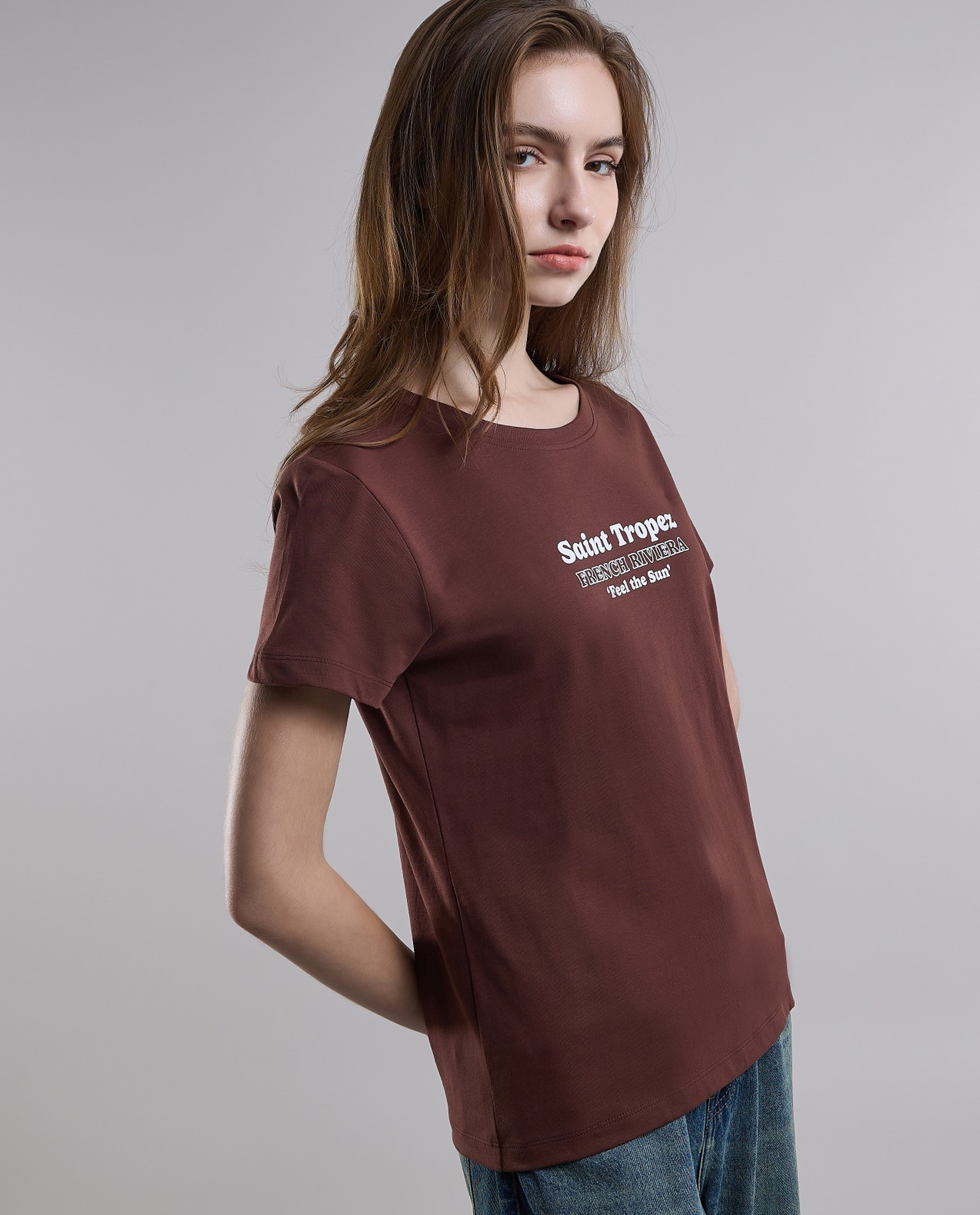Typography Printed T-Shirt with Crew Neck and Short Sleeves