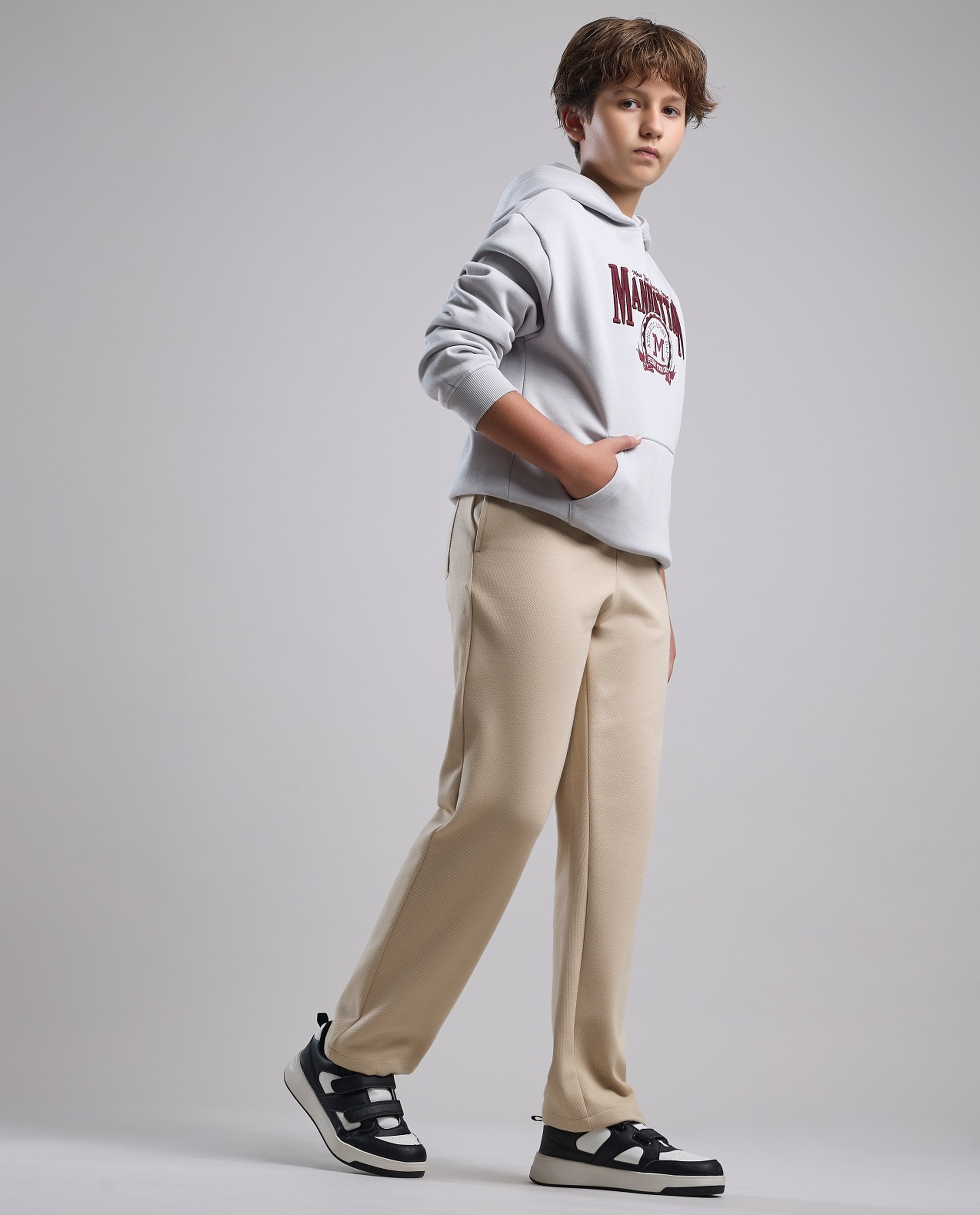 Solid Sweatpants with Drawstring Waist