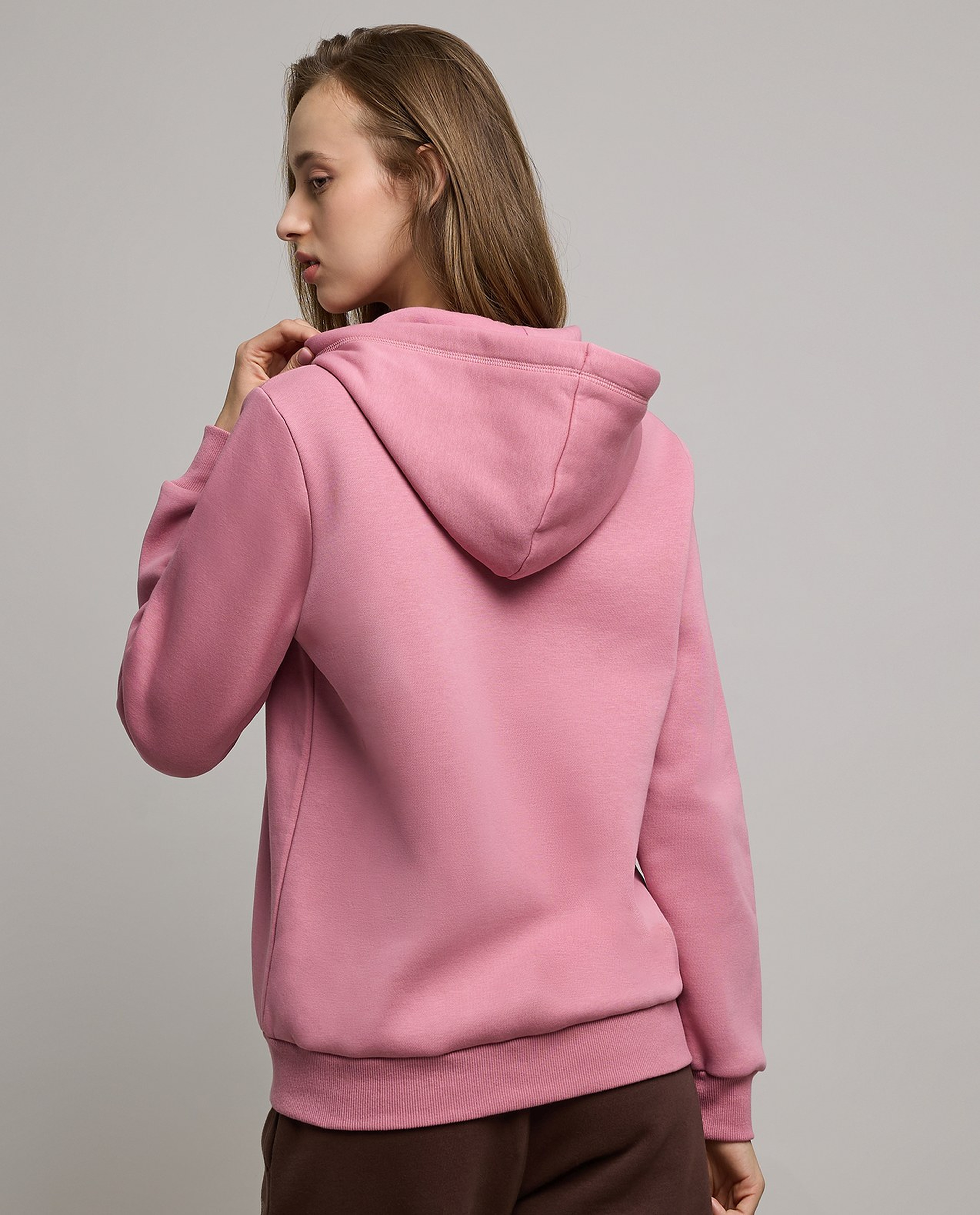 Typography Print Hooded Jacket with Zipper Closure