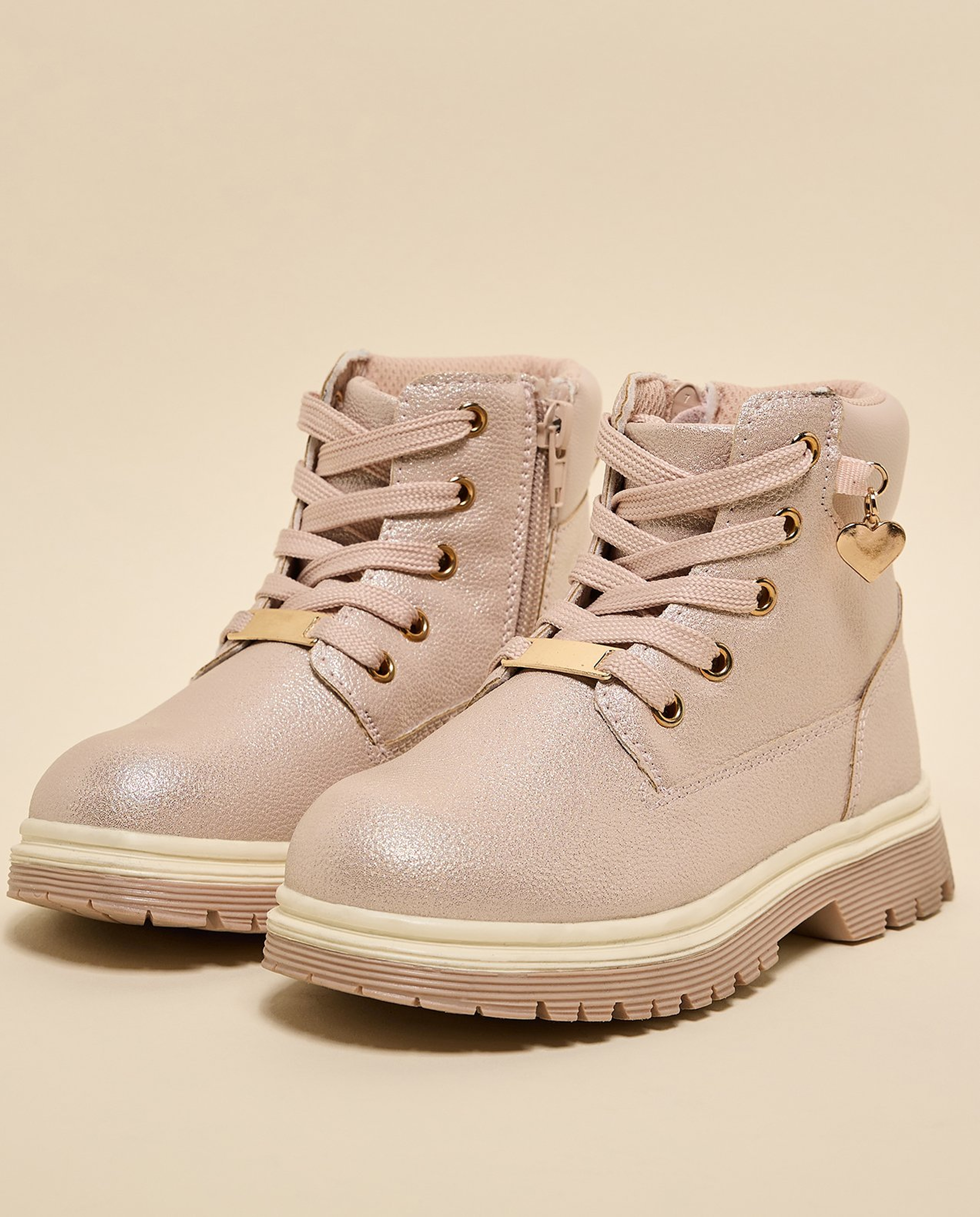 Solid Lace-Up Ankle Bots