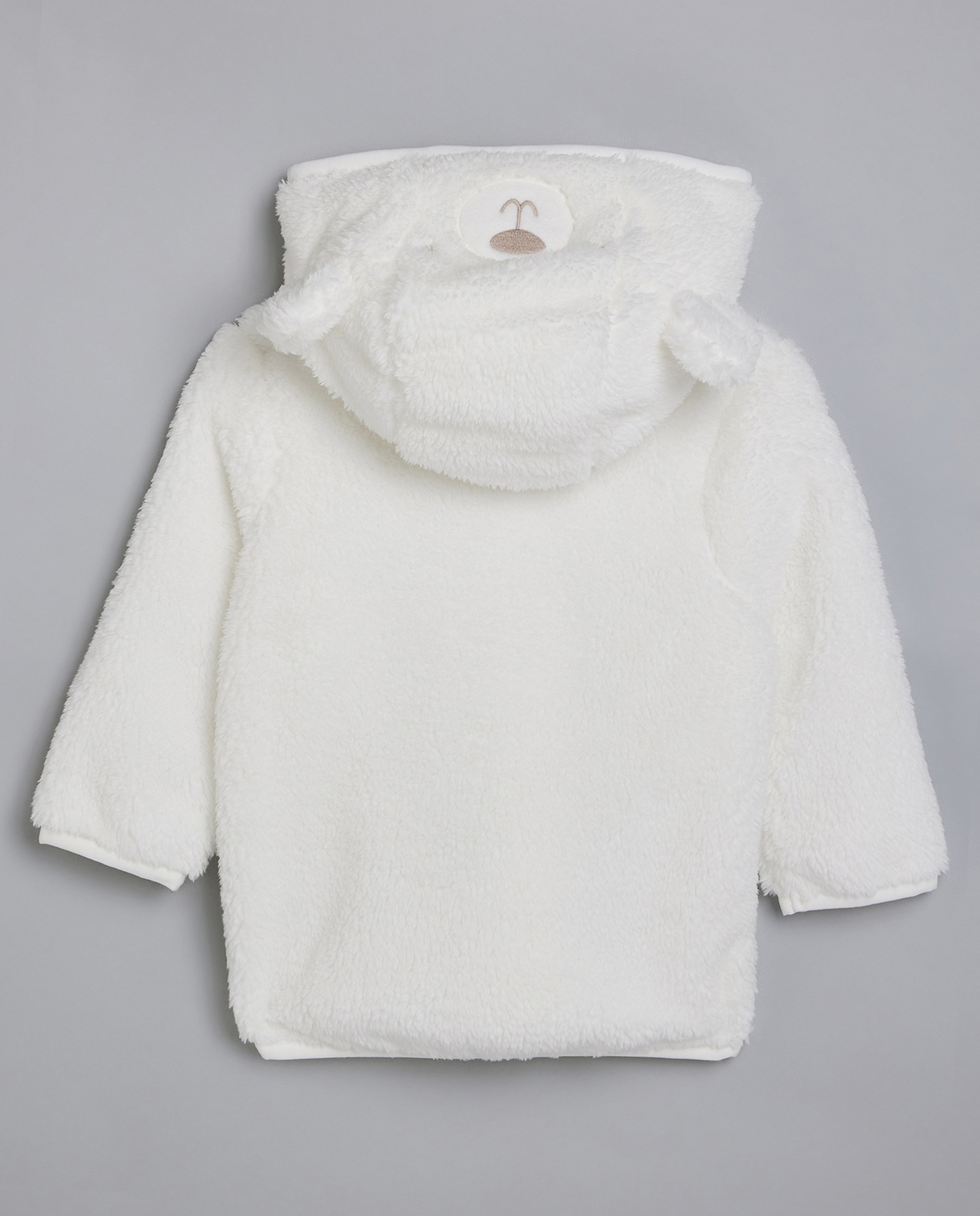 Sherpa Hooded Jacket with Zipper Closure