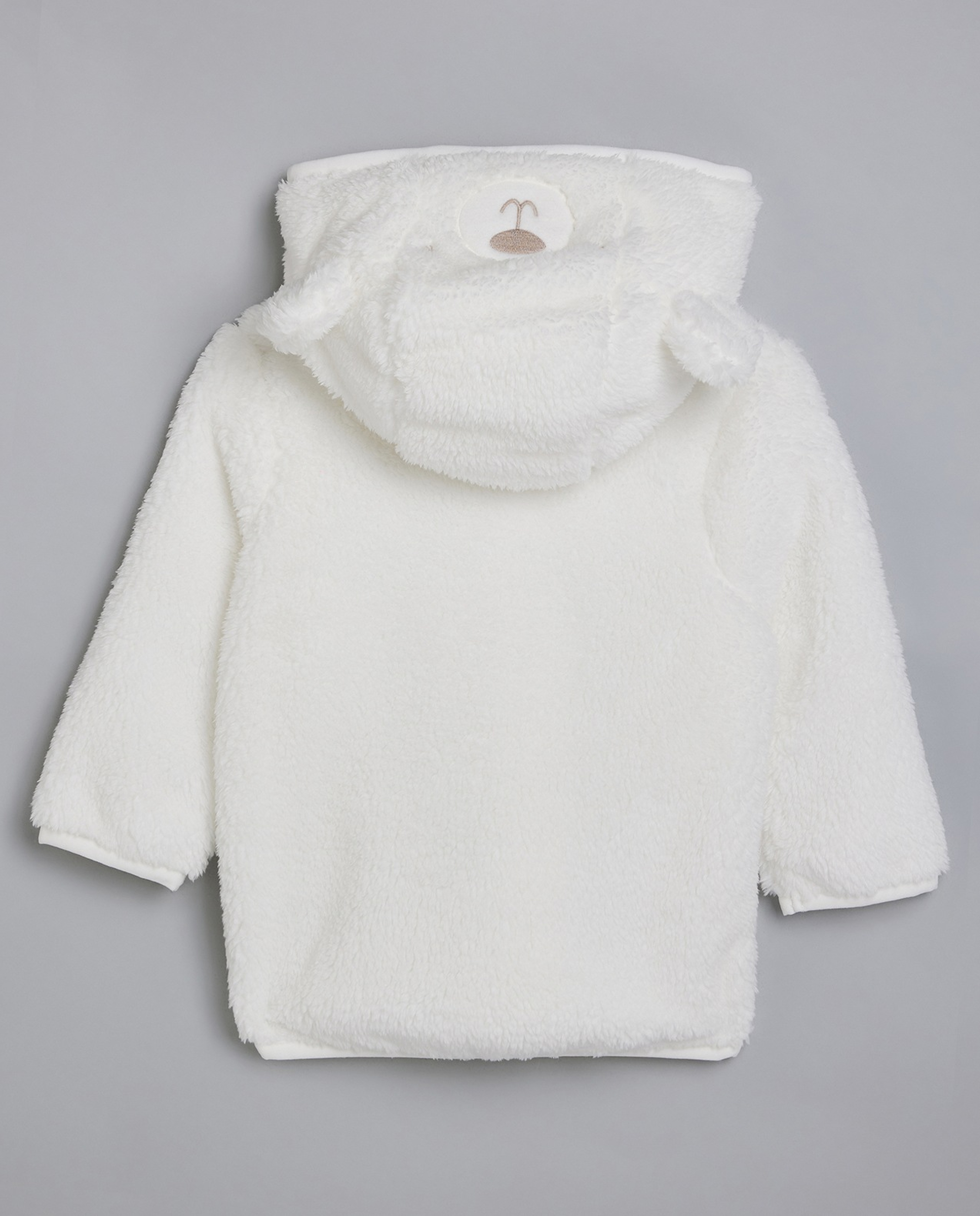 Sherpa Hooded Jacket with Zipper Closure