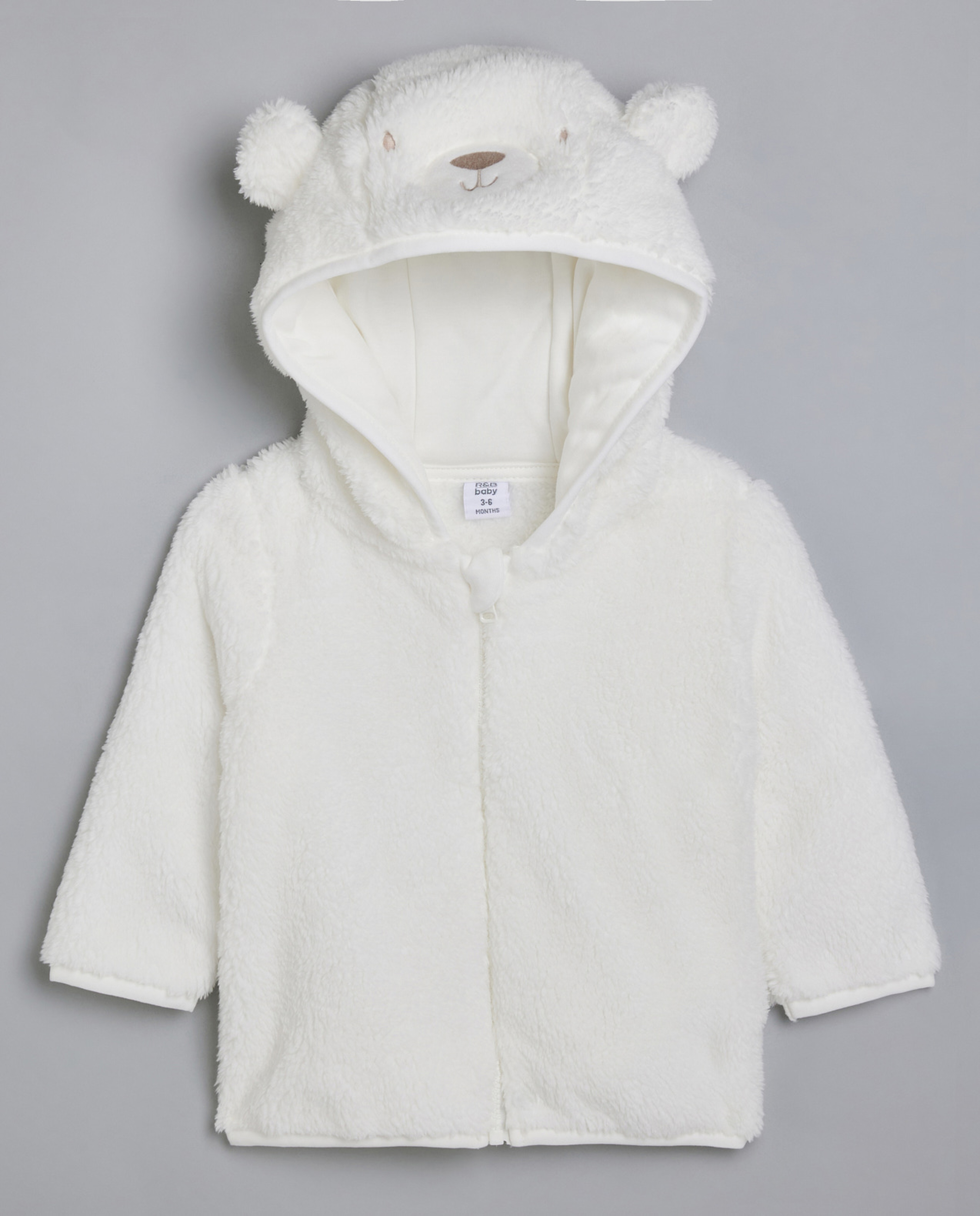 Sherpa Hooded Jacket with Zipper Closure