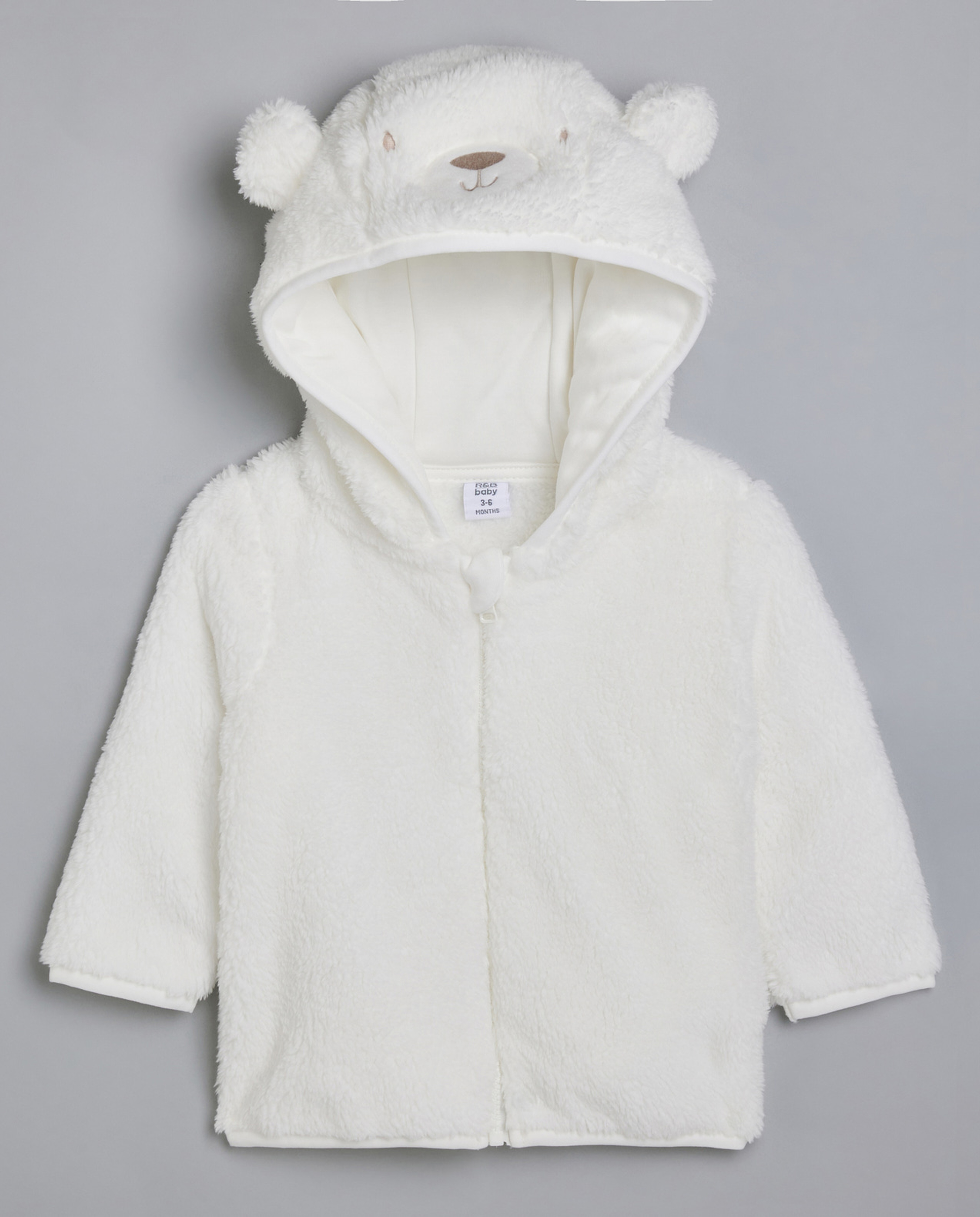 Sherpa Hooded Jacket with Zipper Closure