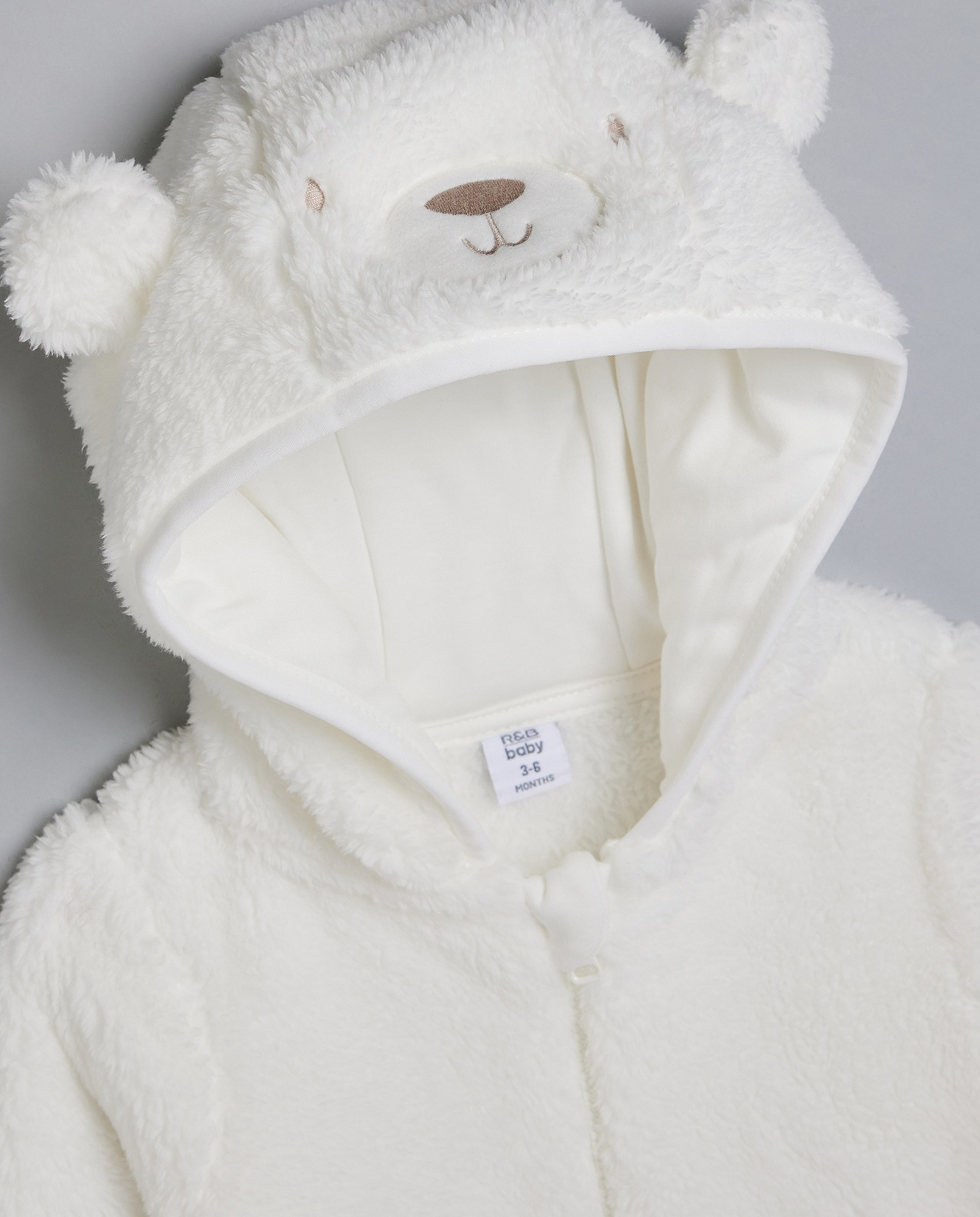 Sherpa Hooded Jacket with Zipper Closure