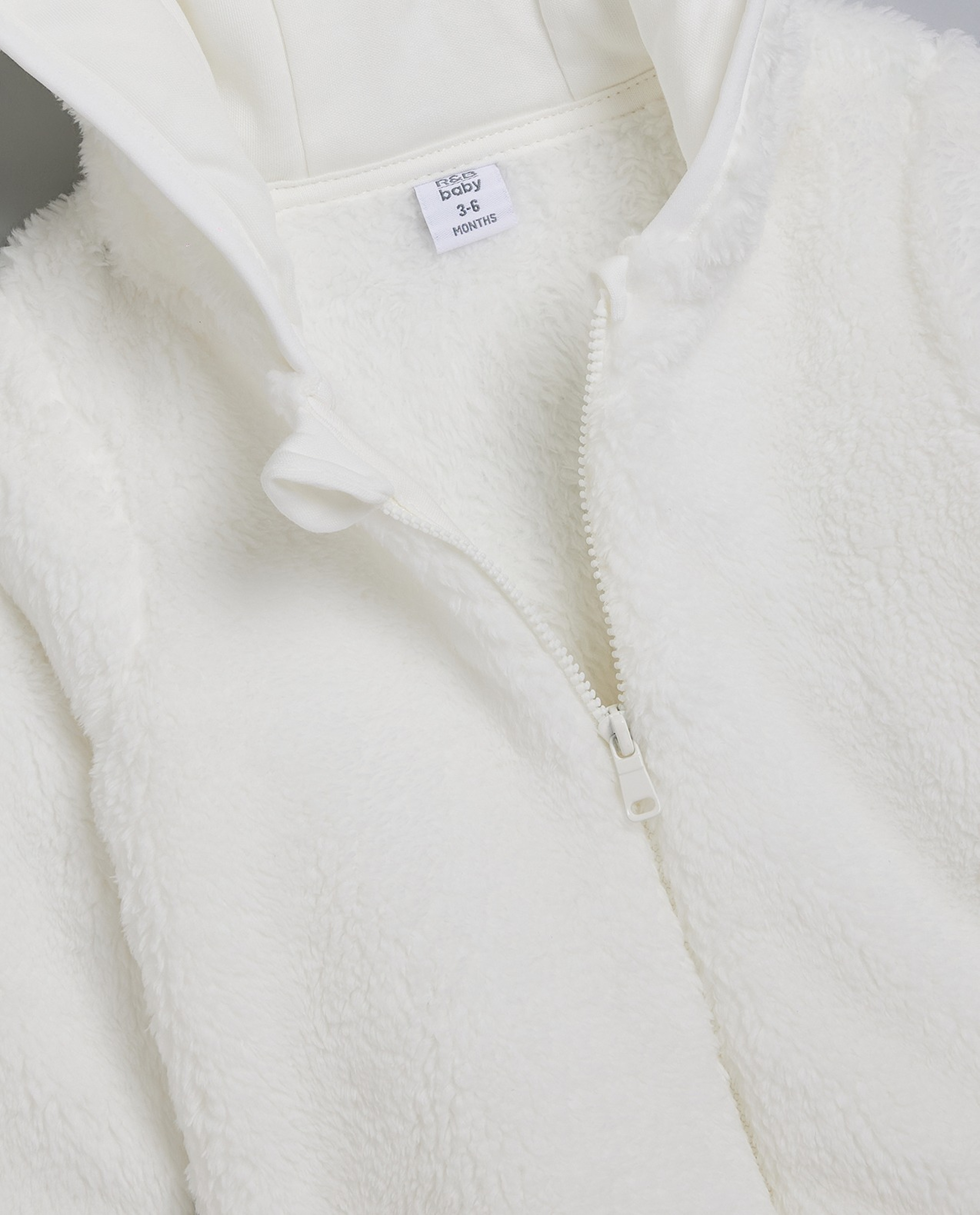 Sherpa Hooded Jacket with Zipper Closure