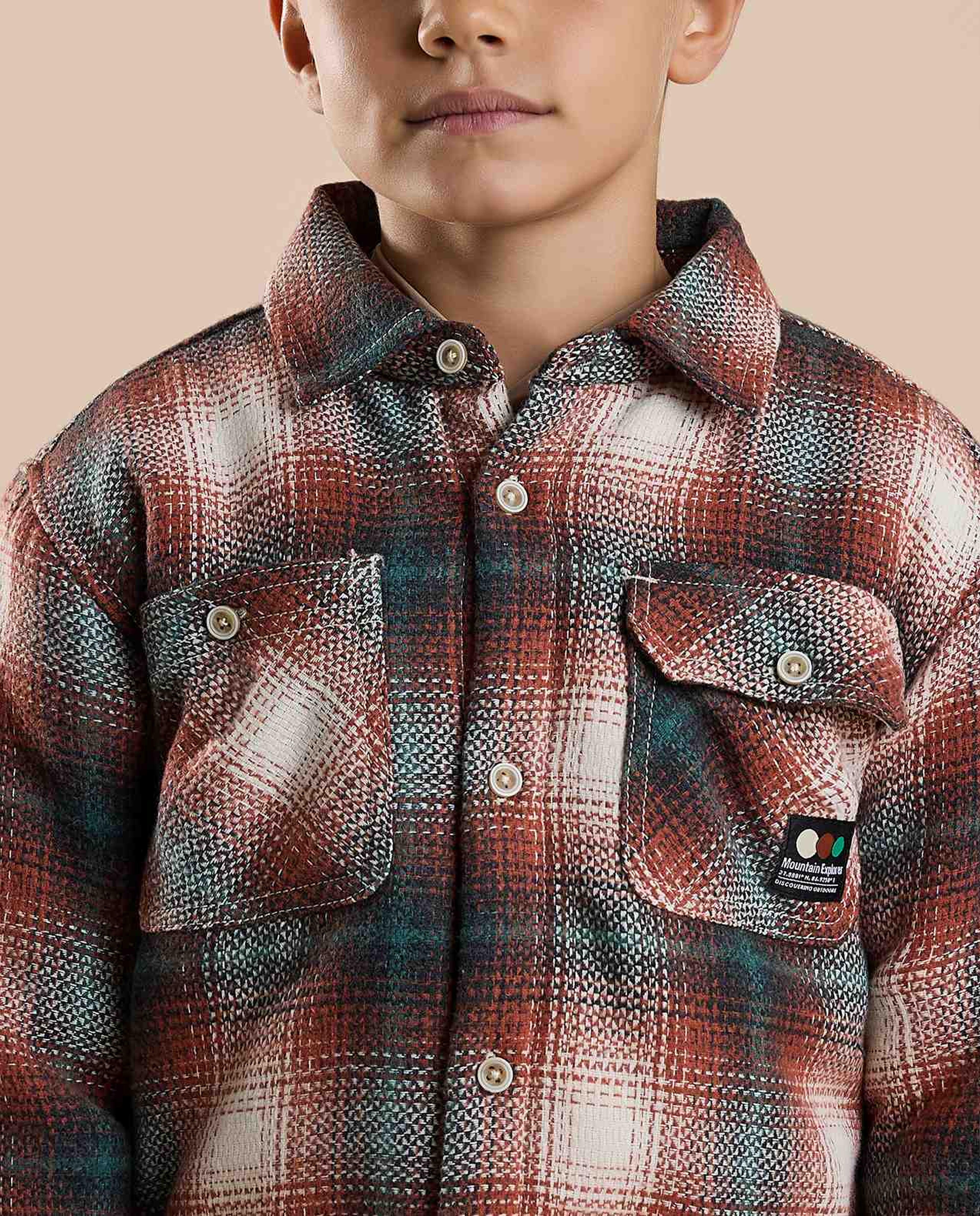 Plaid Shirt with Classic Collar and Long Sleeves