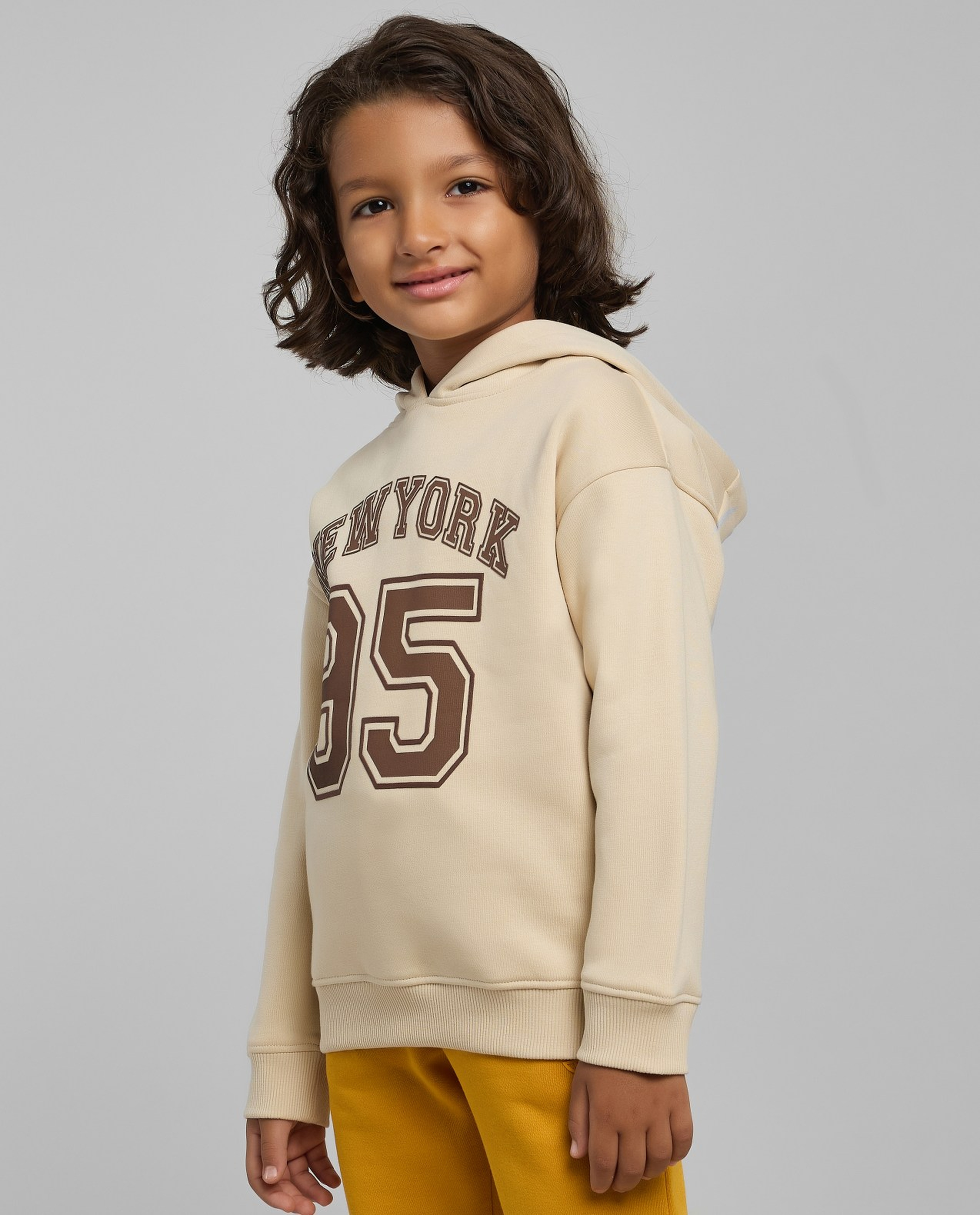 Typography Printed Hoodie with Long Sleeves