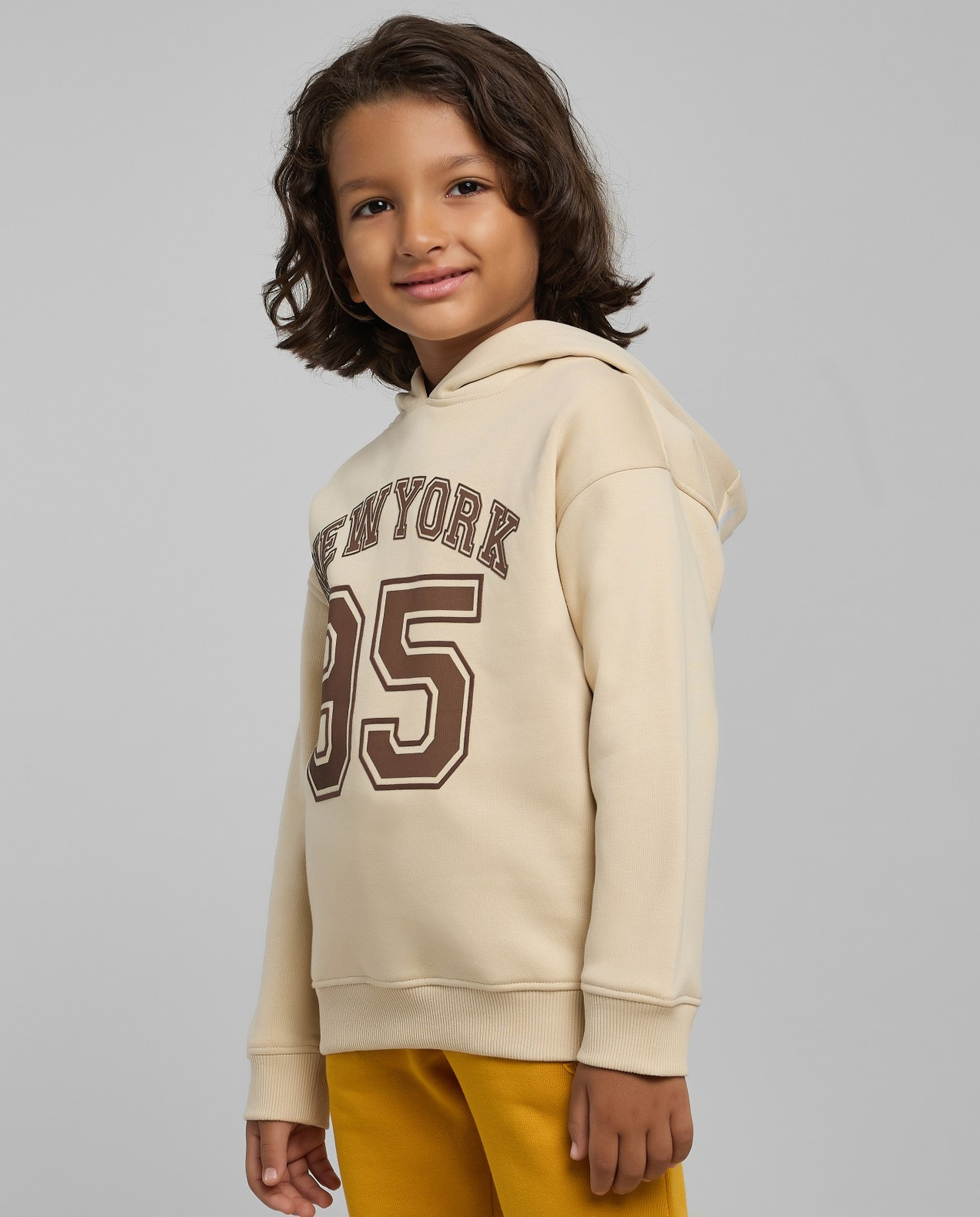 Typography Printed Hoodie with Long Sleeves