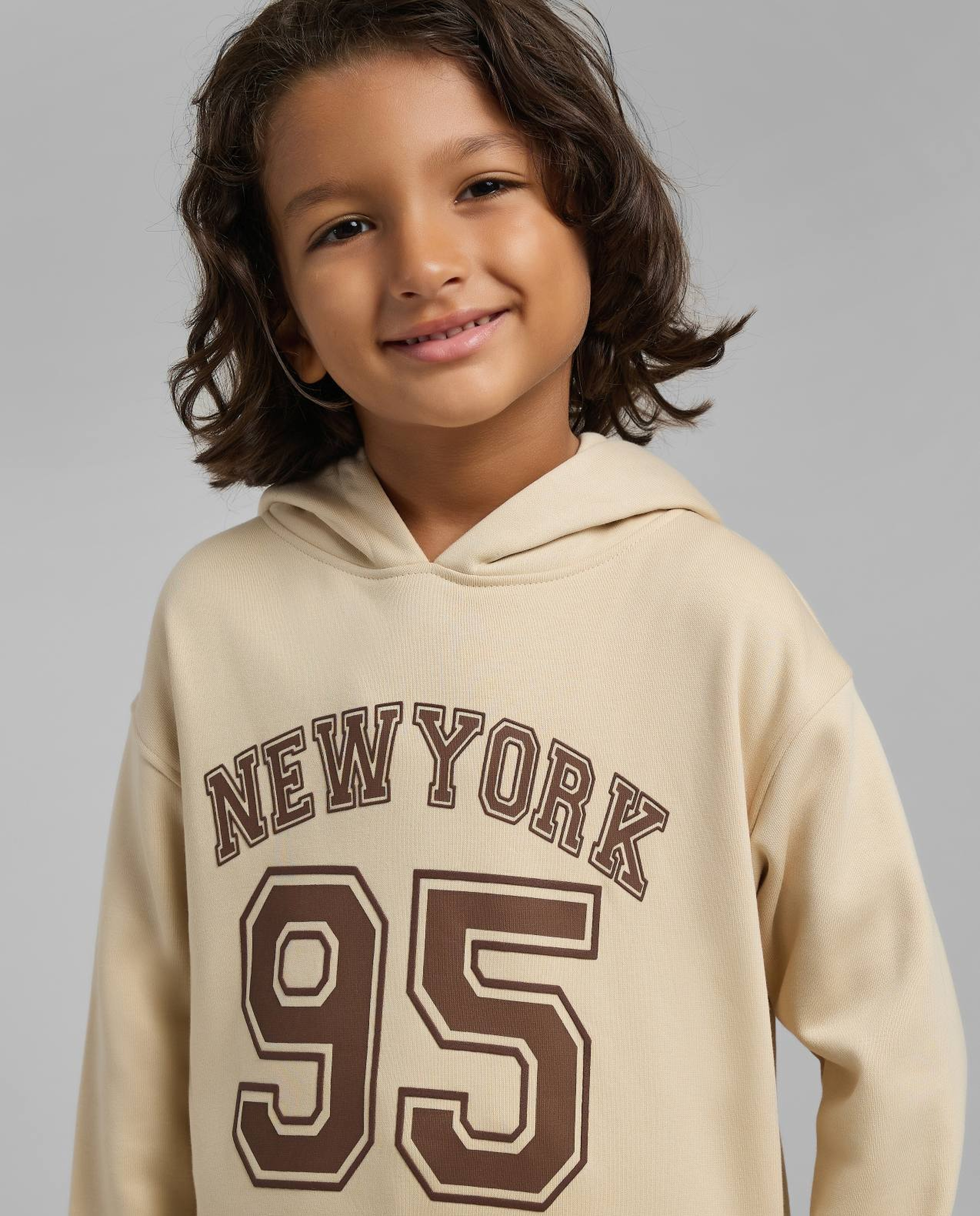 Typography Printed Hoodie with Long Sleeves