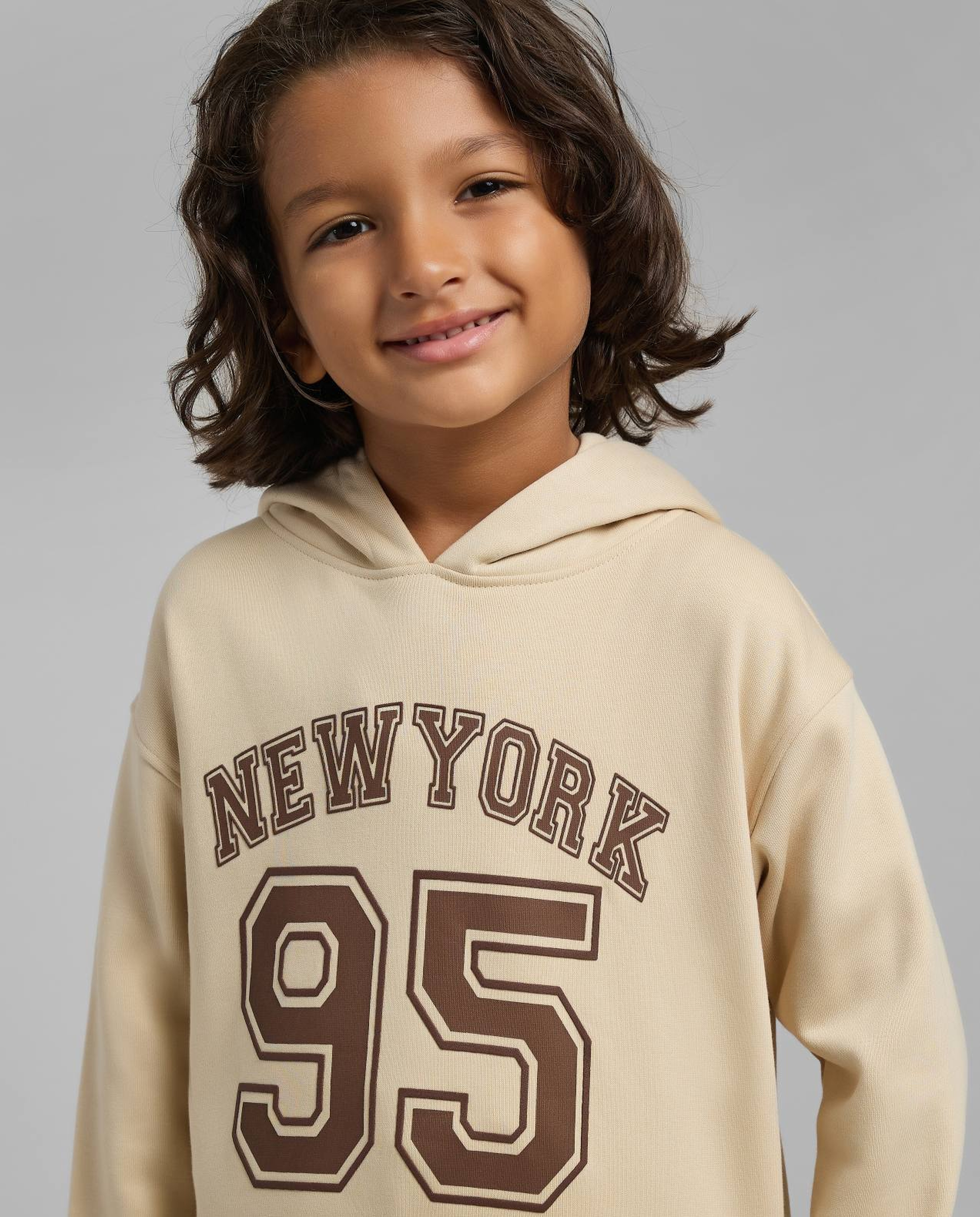 Typography Printed Hoodie with Long Sleeves