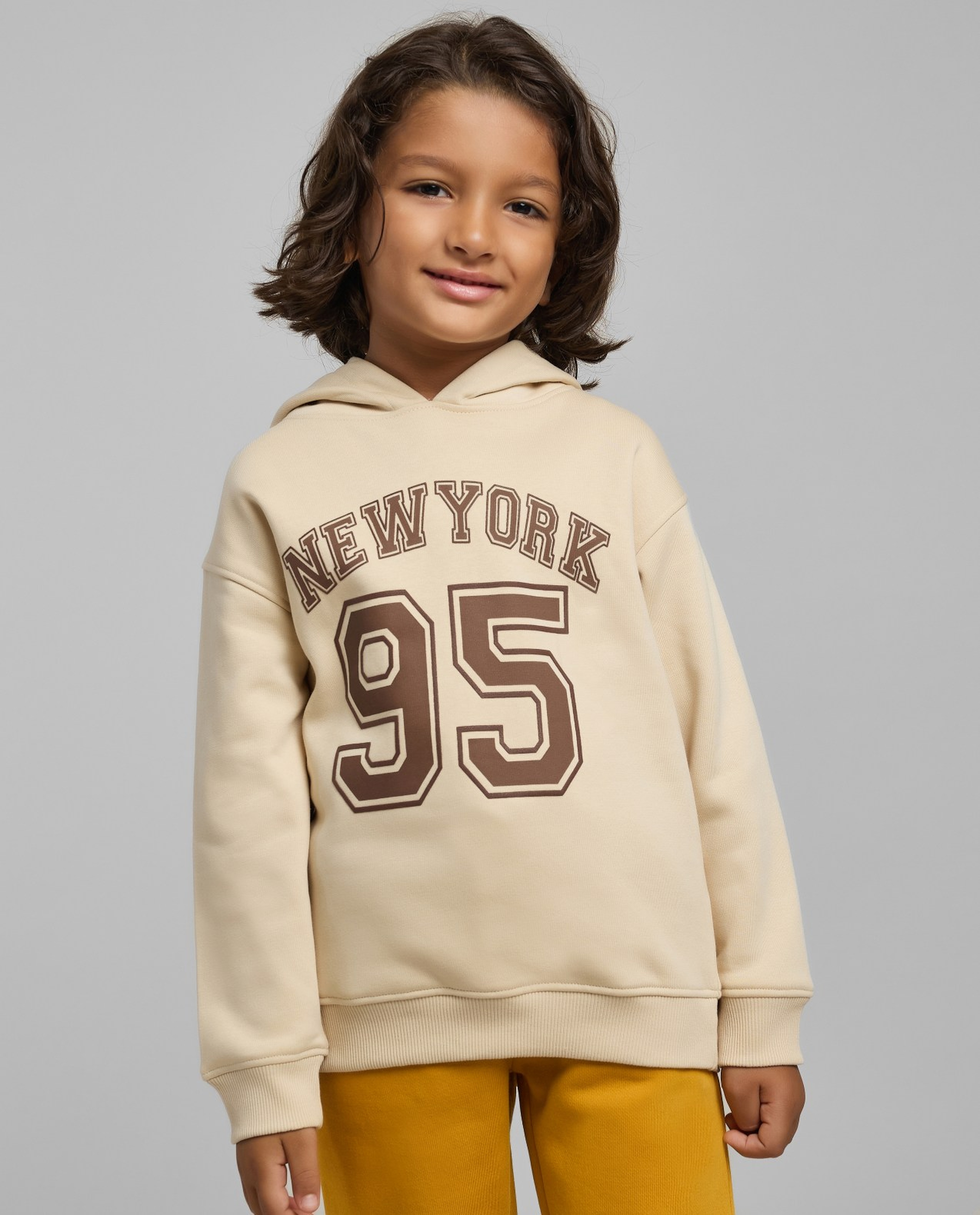 Typography Printed Hoodie with Long Sleeves