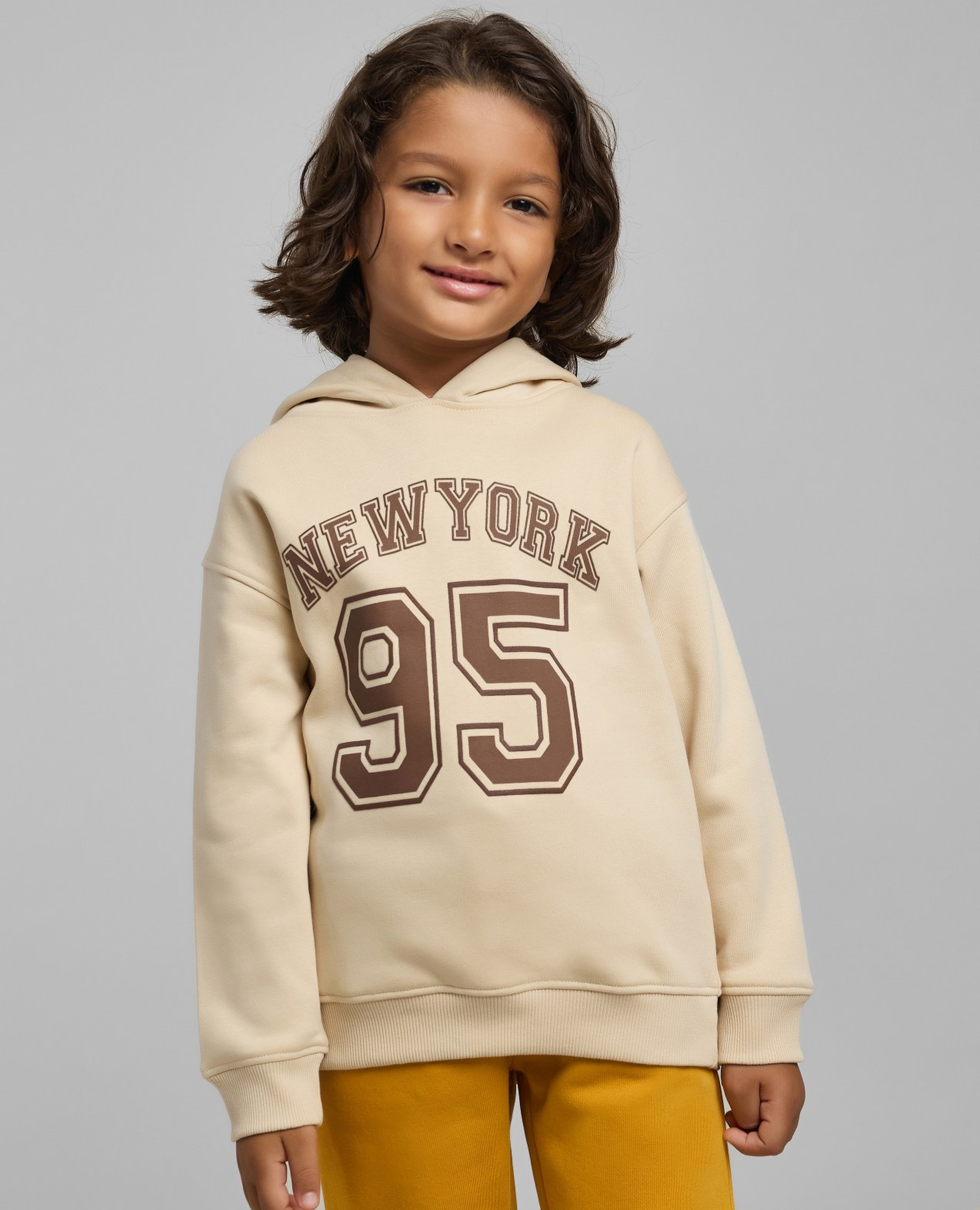 Typography Printed Hoodie with Long Sleeves