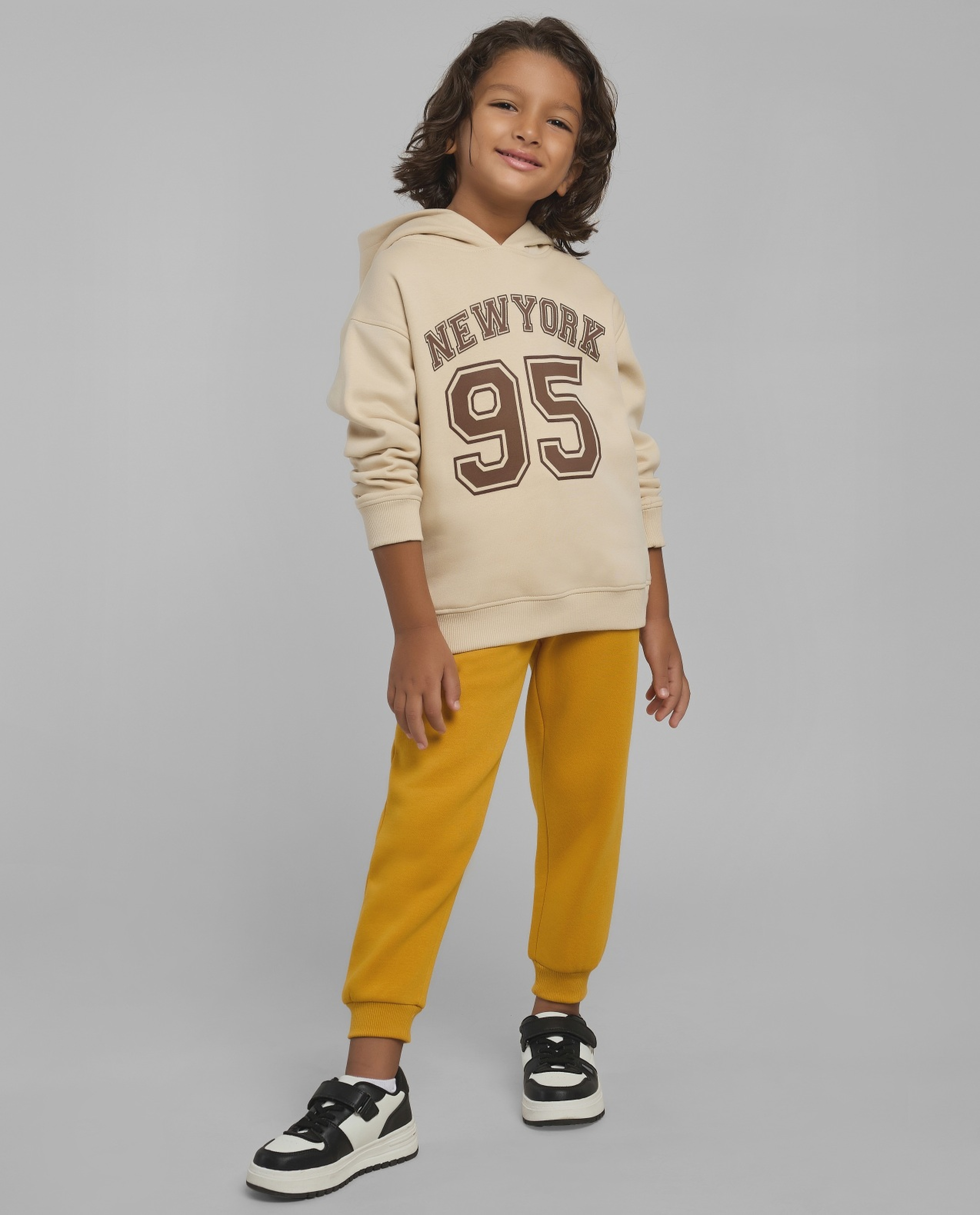 Typography Printed Hoodie with Long Sleeves