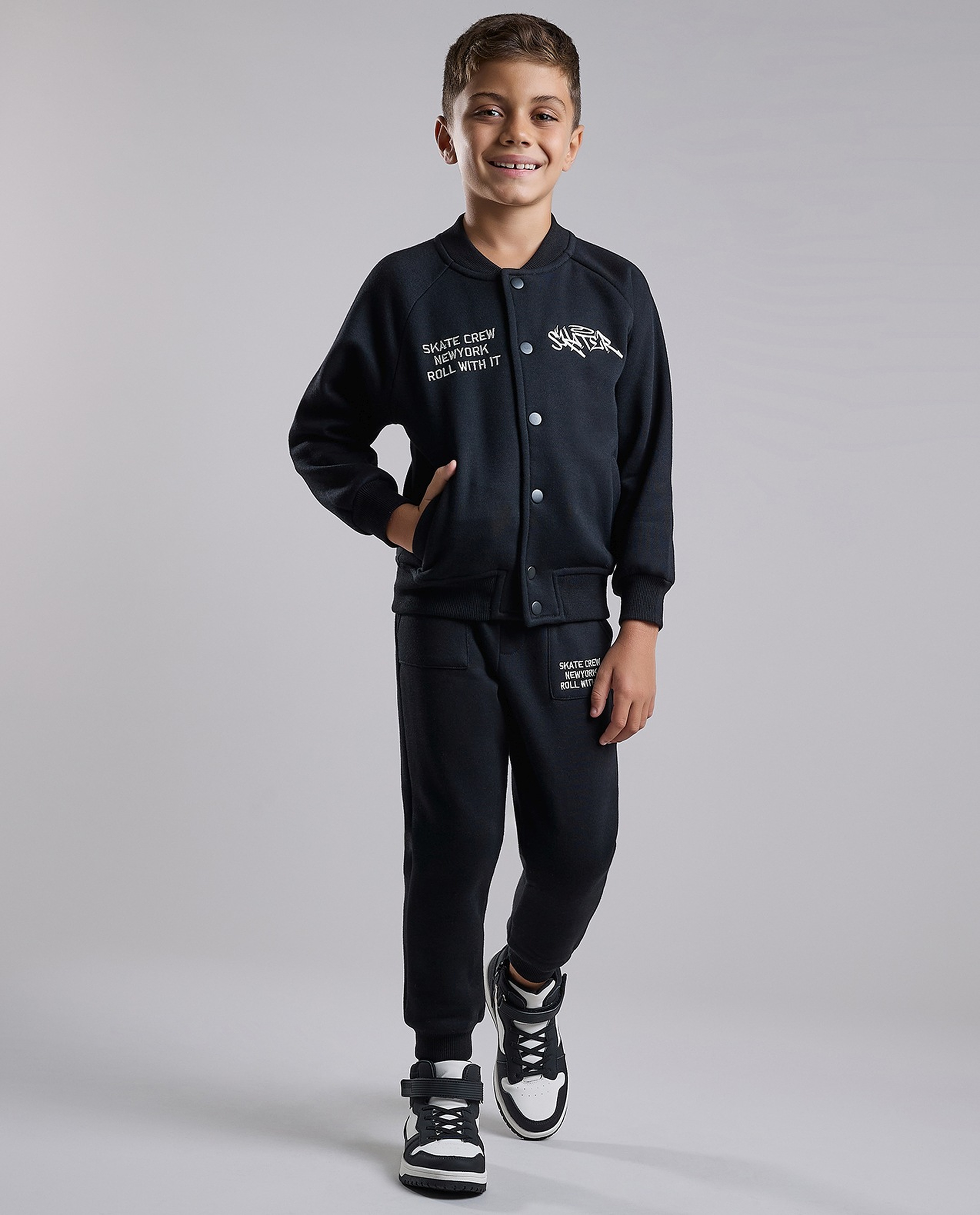 Printed Hooded Sweatsuit Set