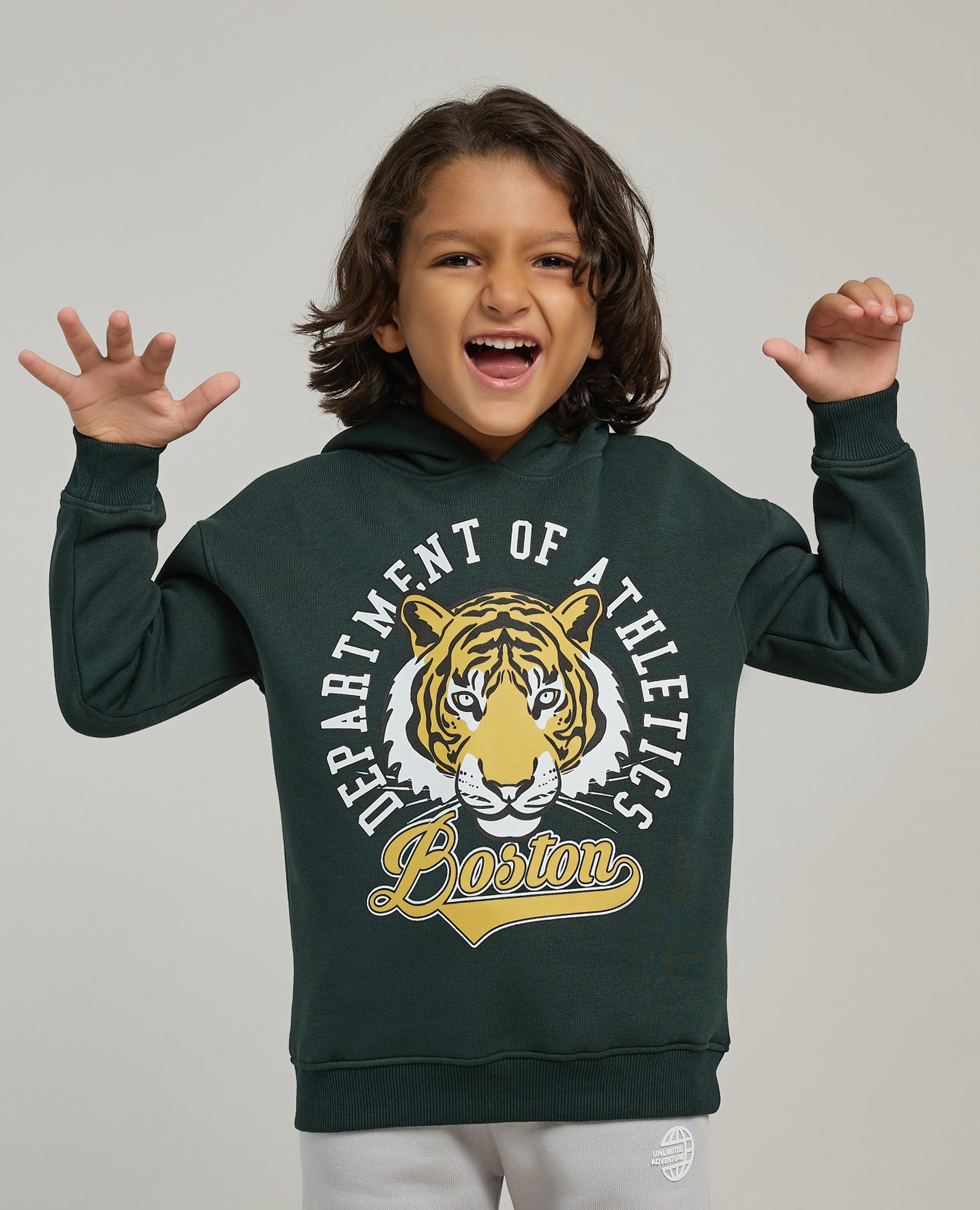 Printed Hoodie with Long Sleeves