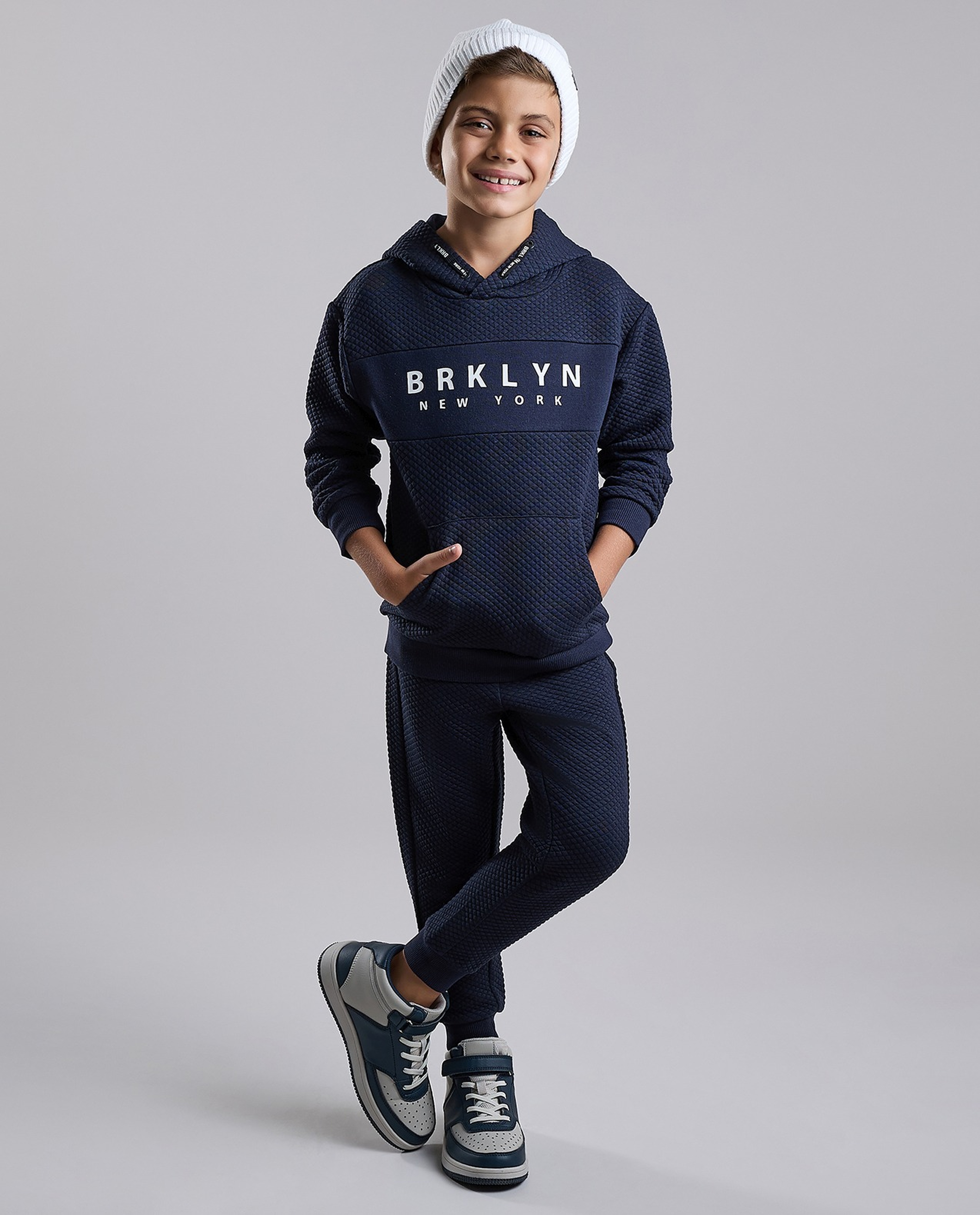 Printed Hooded Sweatsuit Set