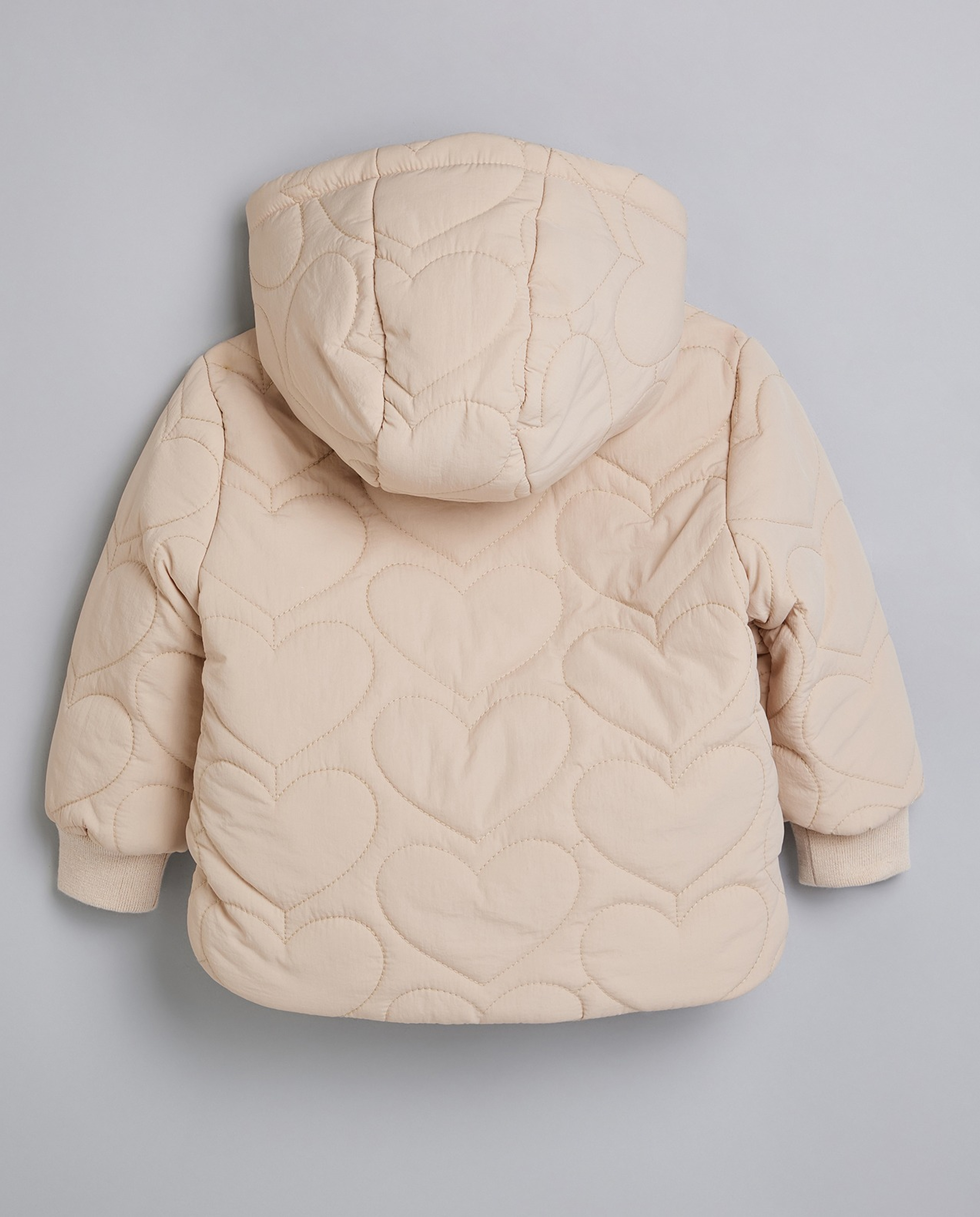 Quilted Hooded Jacket with Zipper Closure