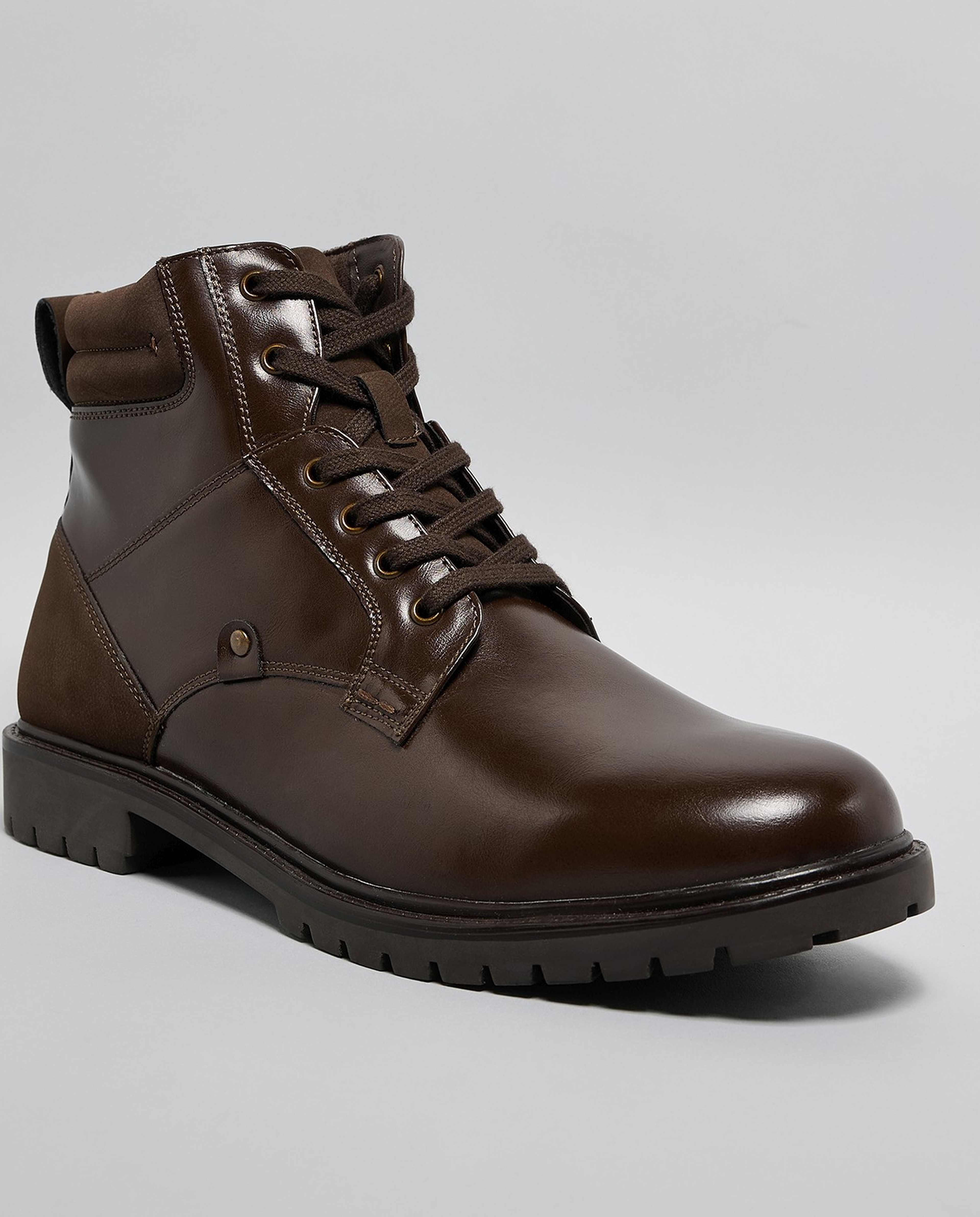 Solid Lace-Up Ankle Bots