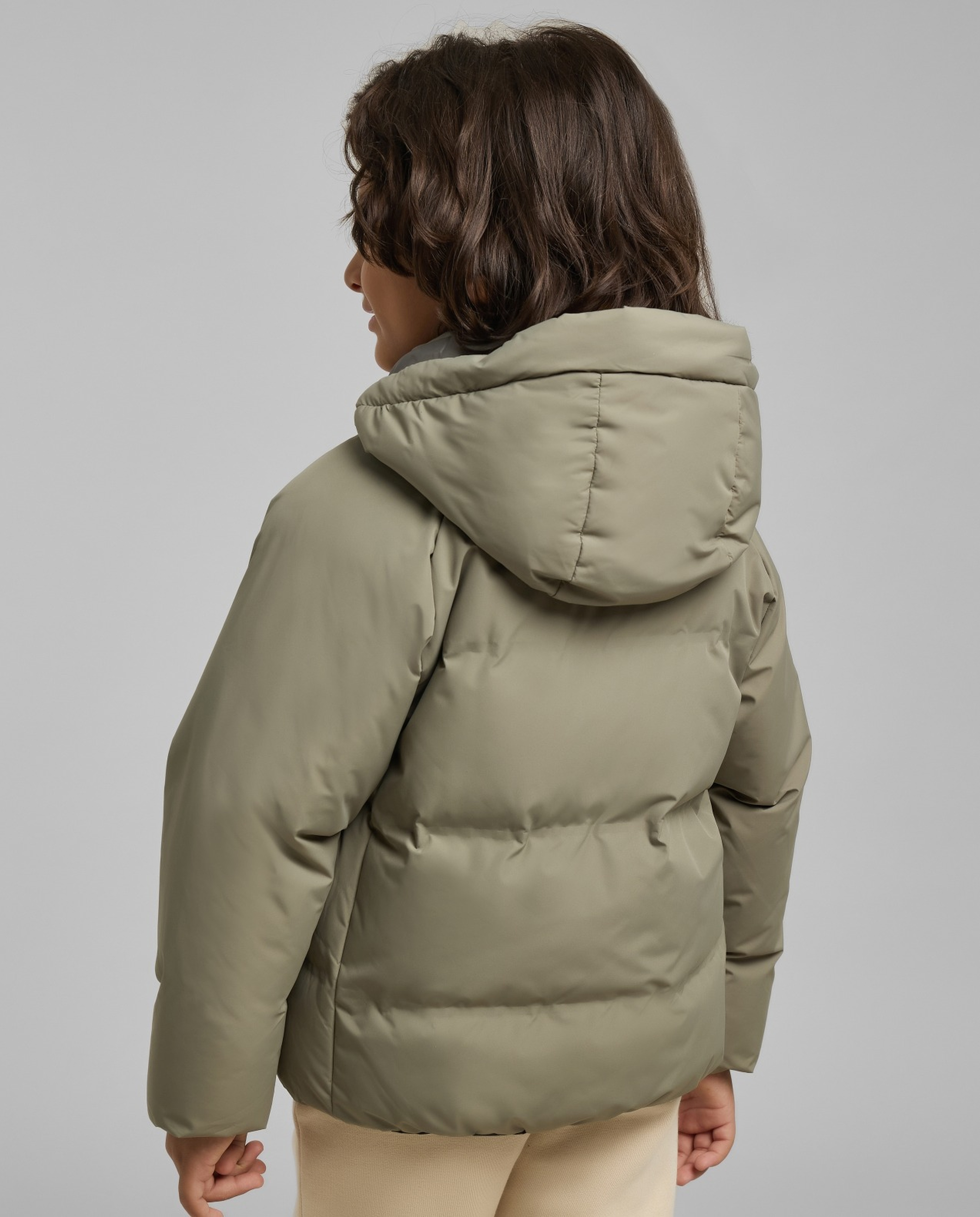 Quilted Hooded Puffer Jacket with Zipper Closure