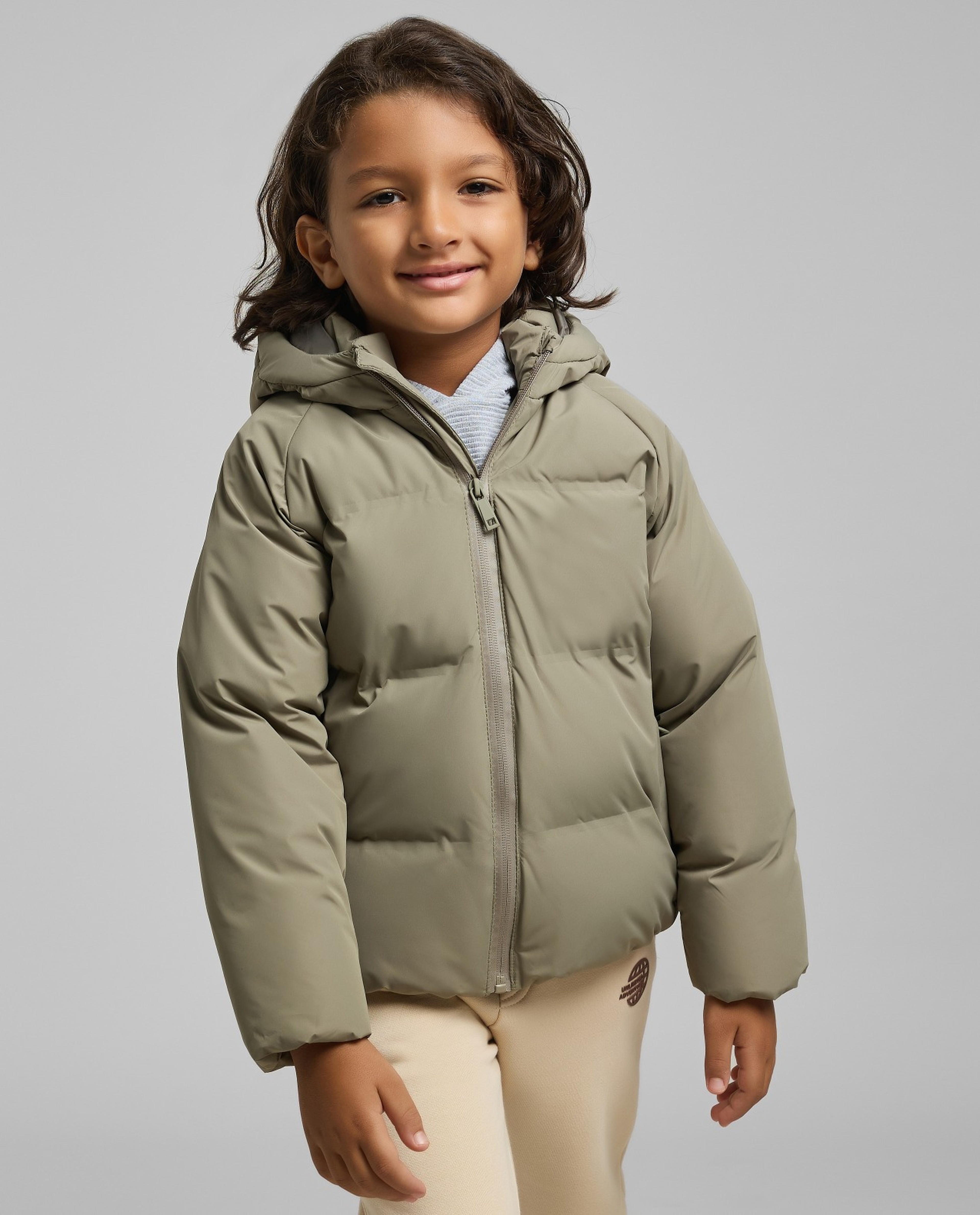 Quilted Hooded Puffer Jacket with Zipper Closure