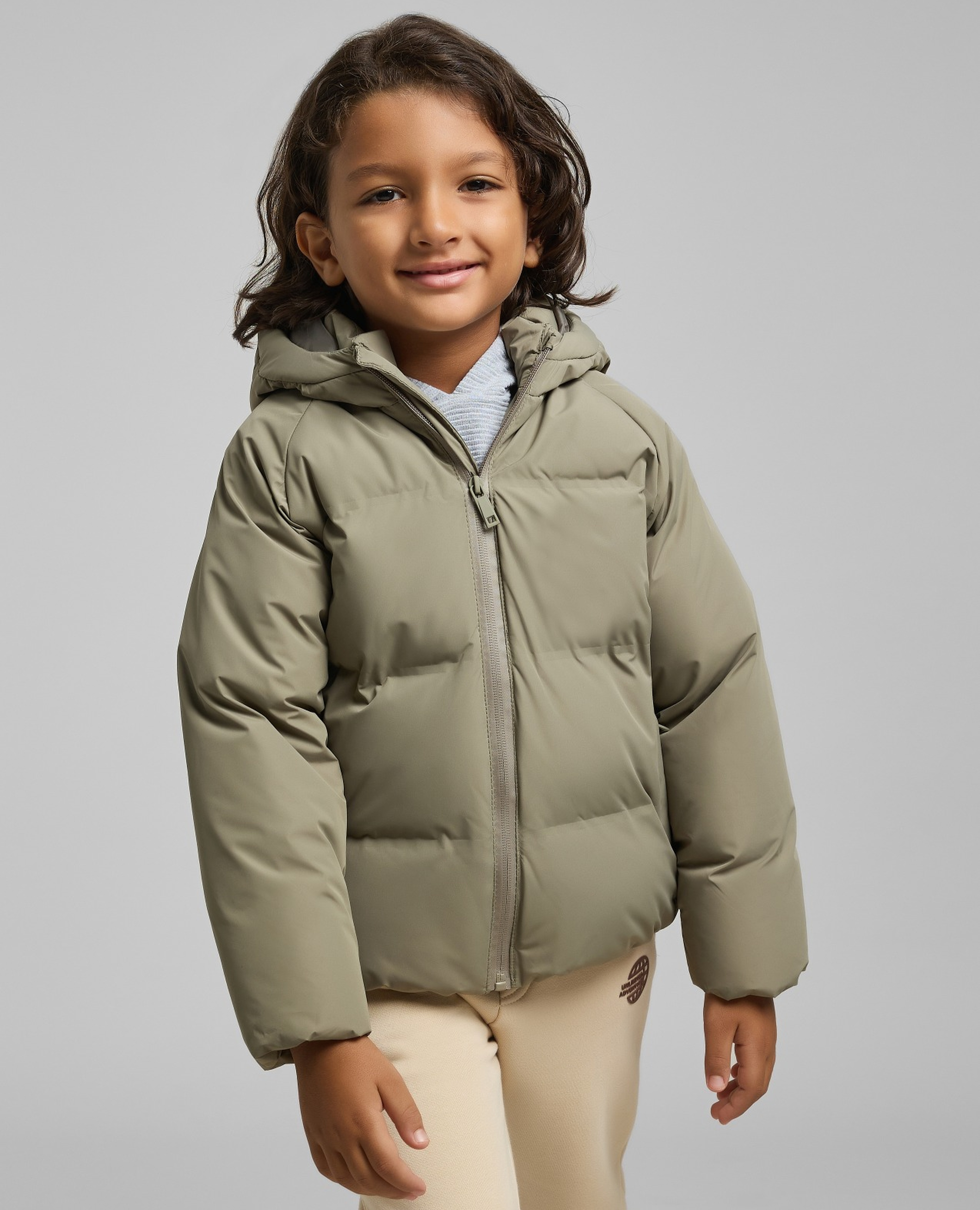 Quilted Hooded Puffer Jacket with Zipper Closure