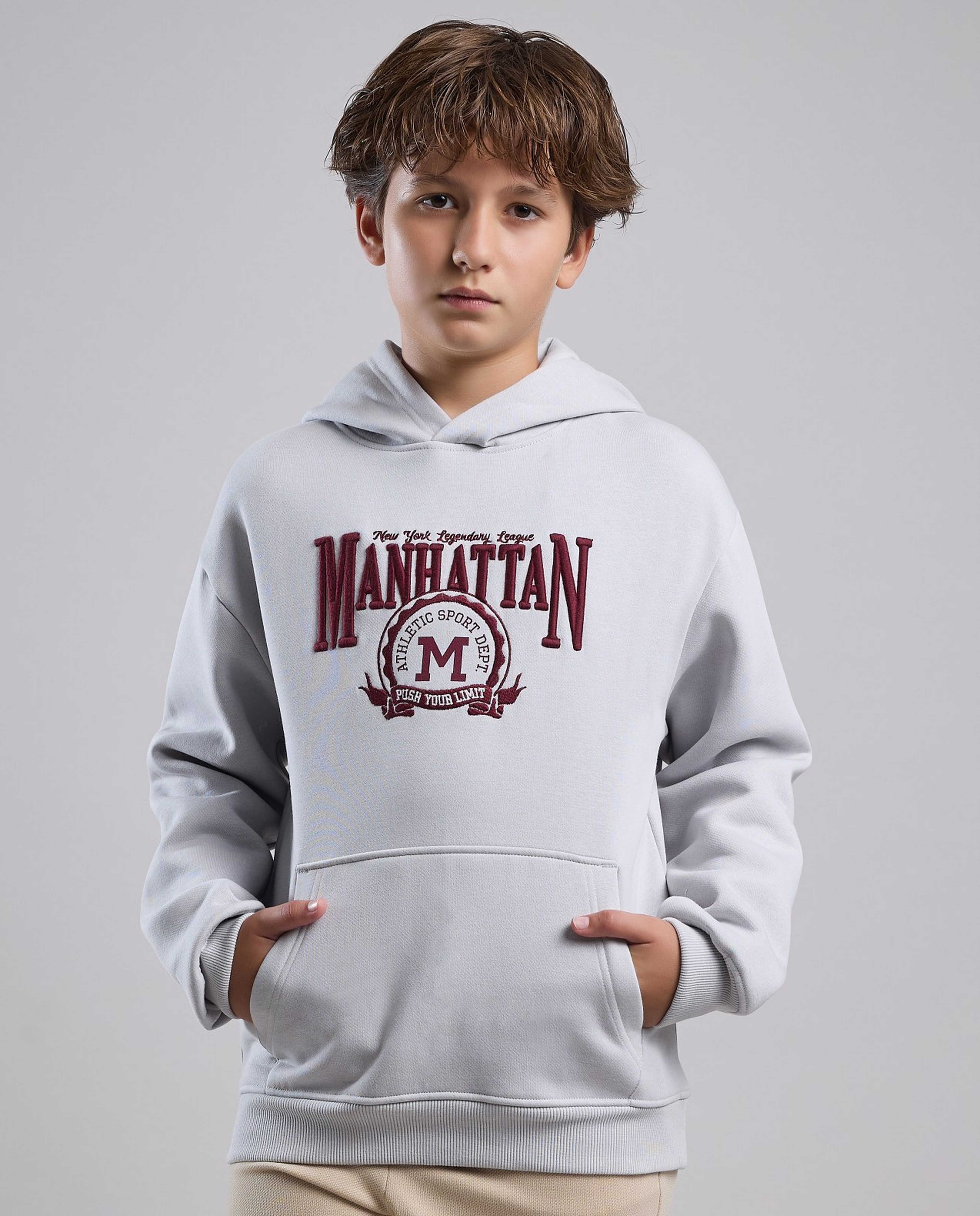 Embroidered Hoodie with Long Sleeves