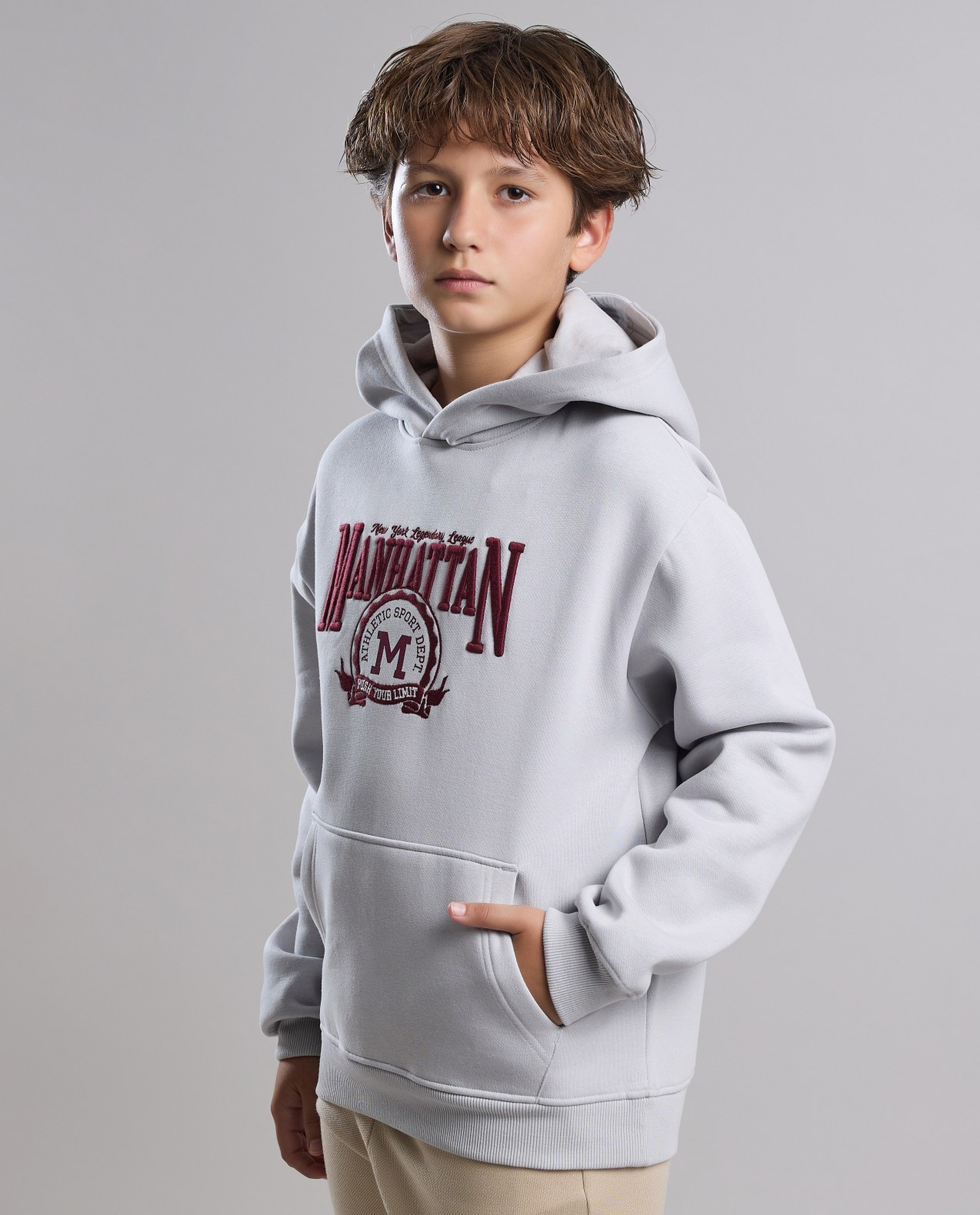 Embroidered Hoodie with Long Sleeves