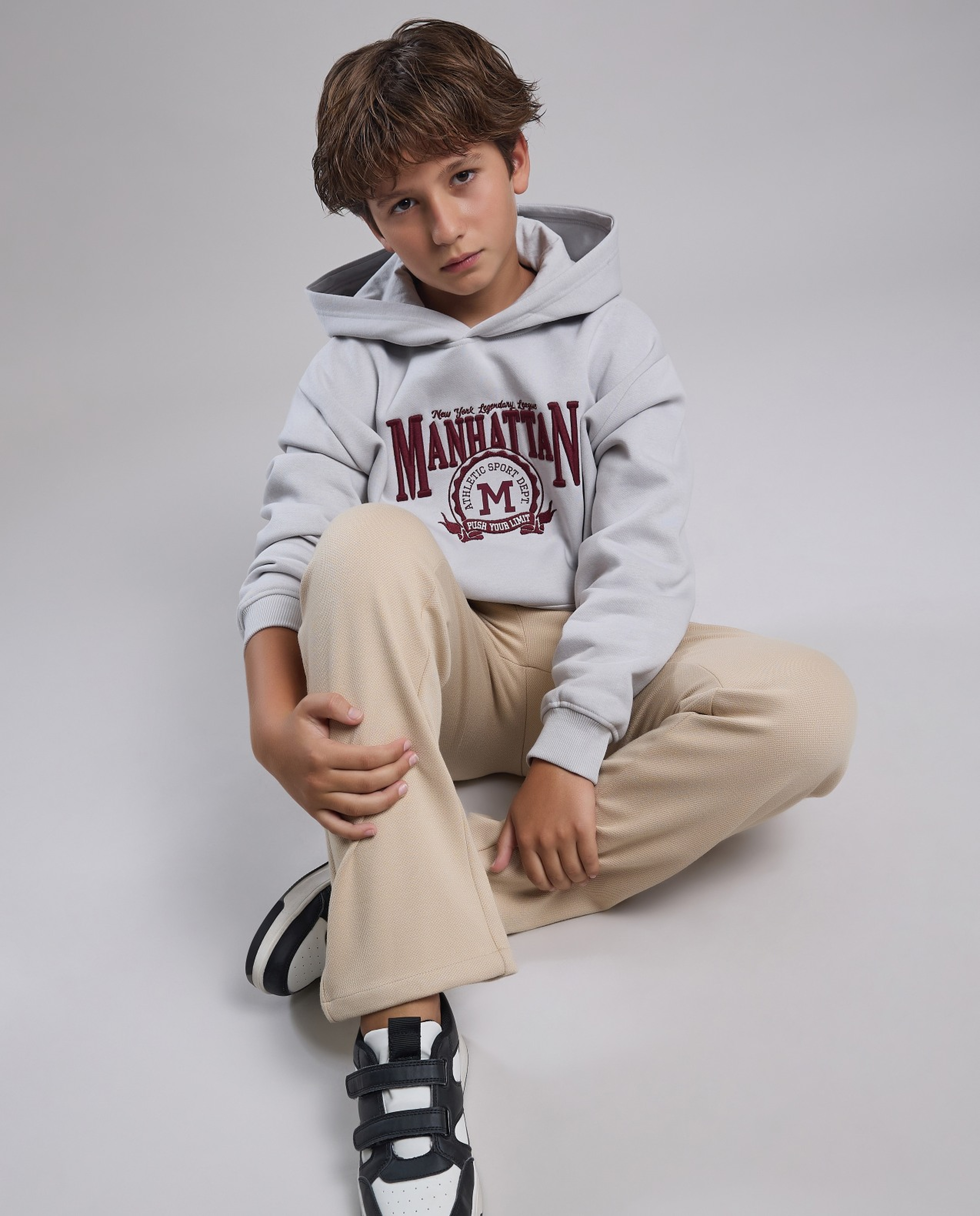 Embroidered Hoodie with Long Sleeves