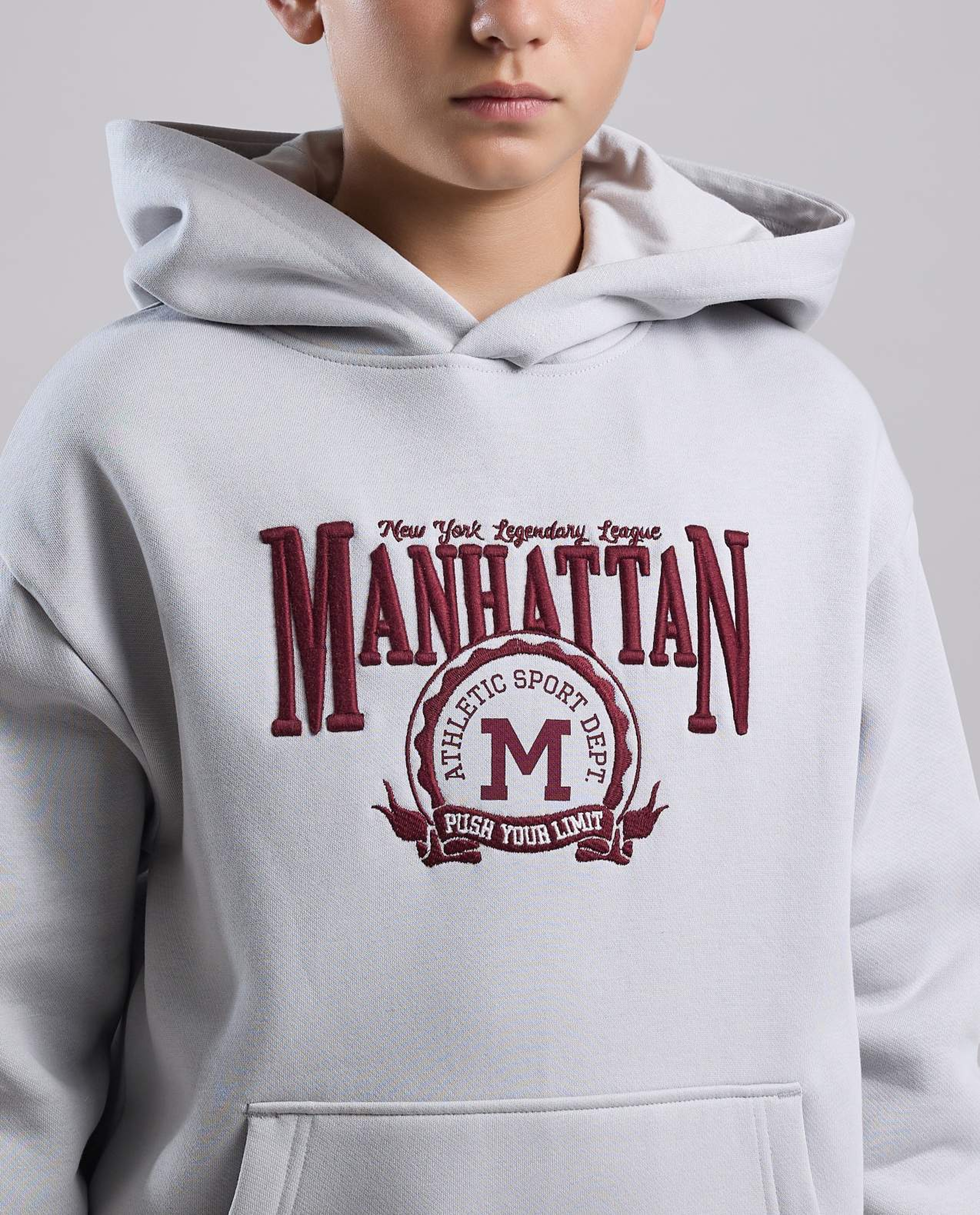 Embroidered Hoodie with Long Sleeves