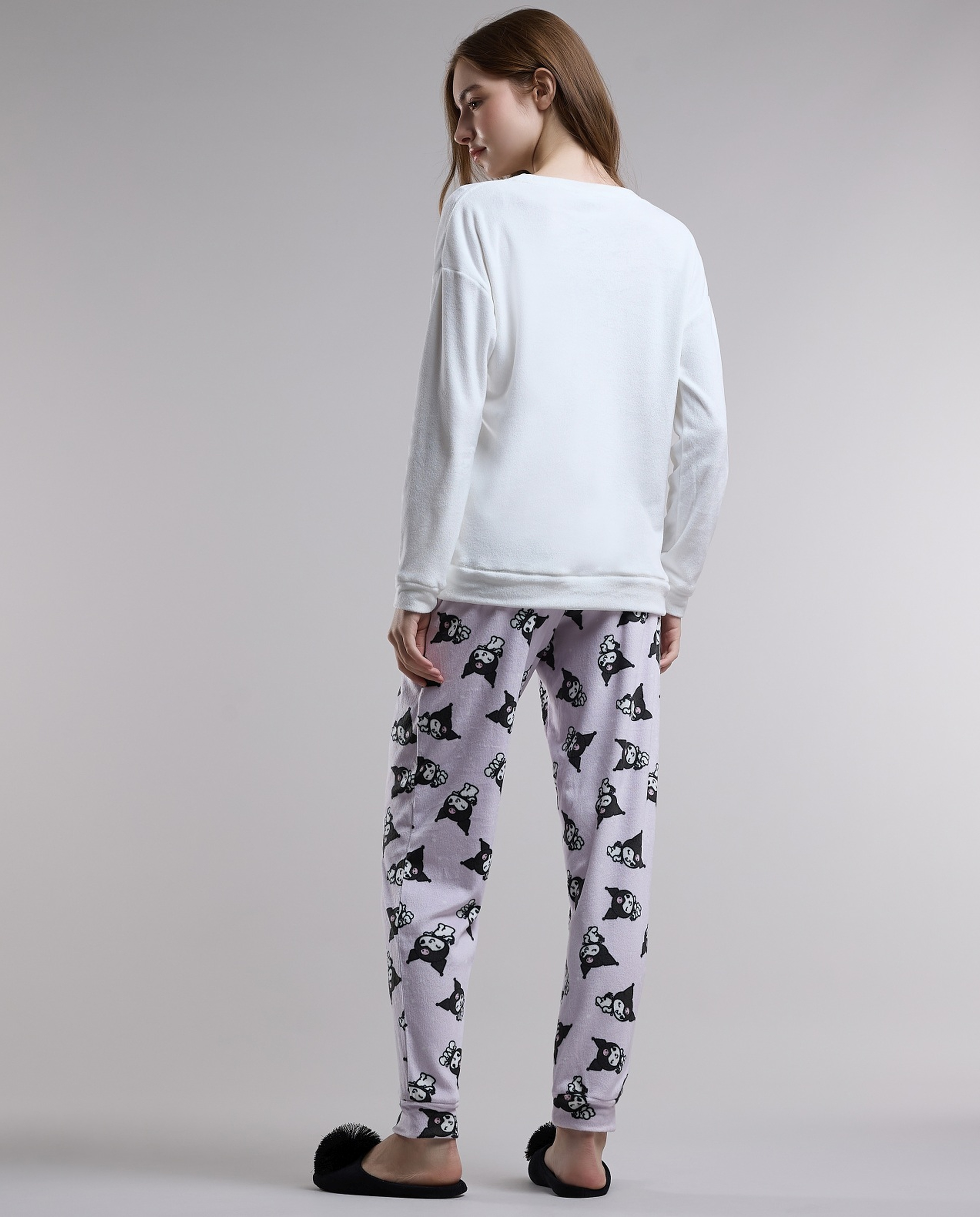 Kuromi Printed Plush Pyjama Set