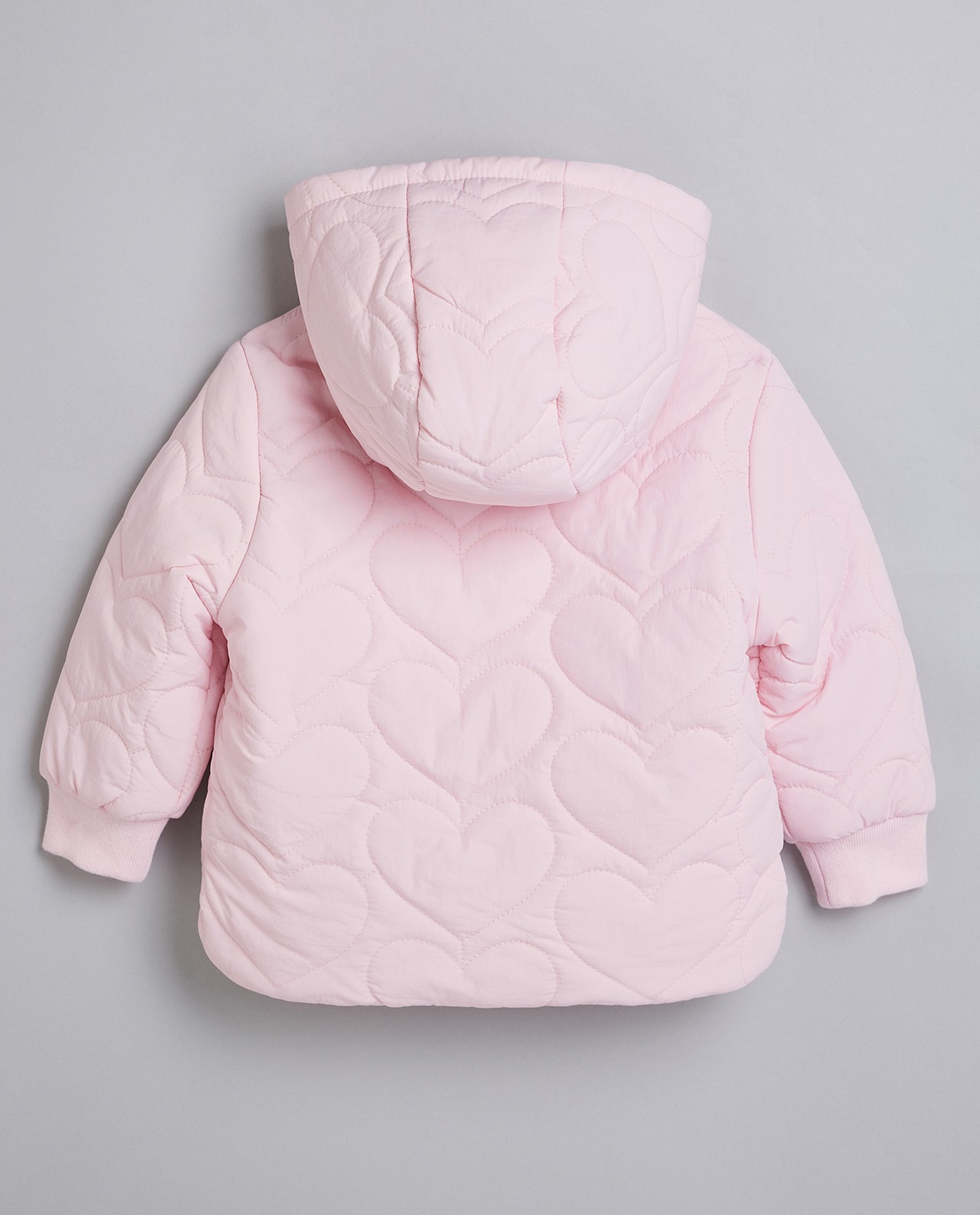 Quilted Hooded Jacket with Zipper Closure