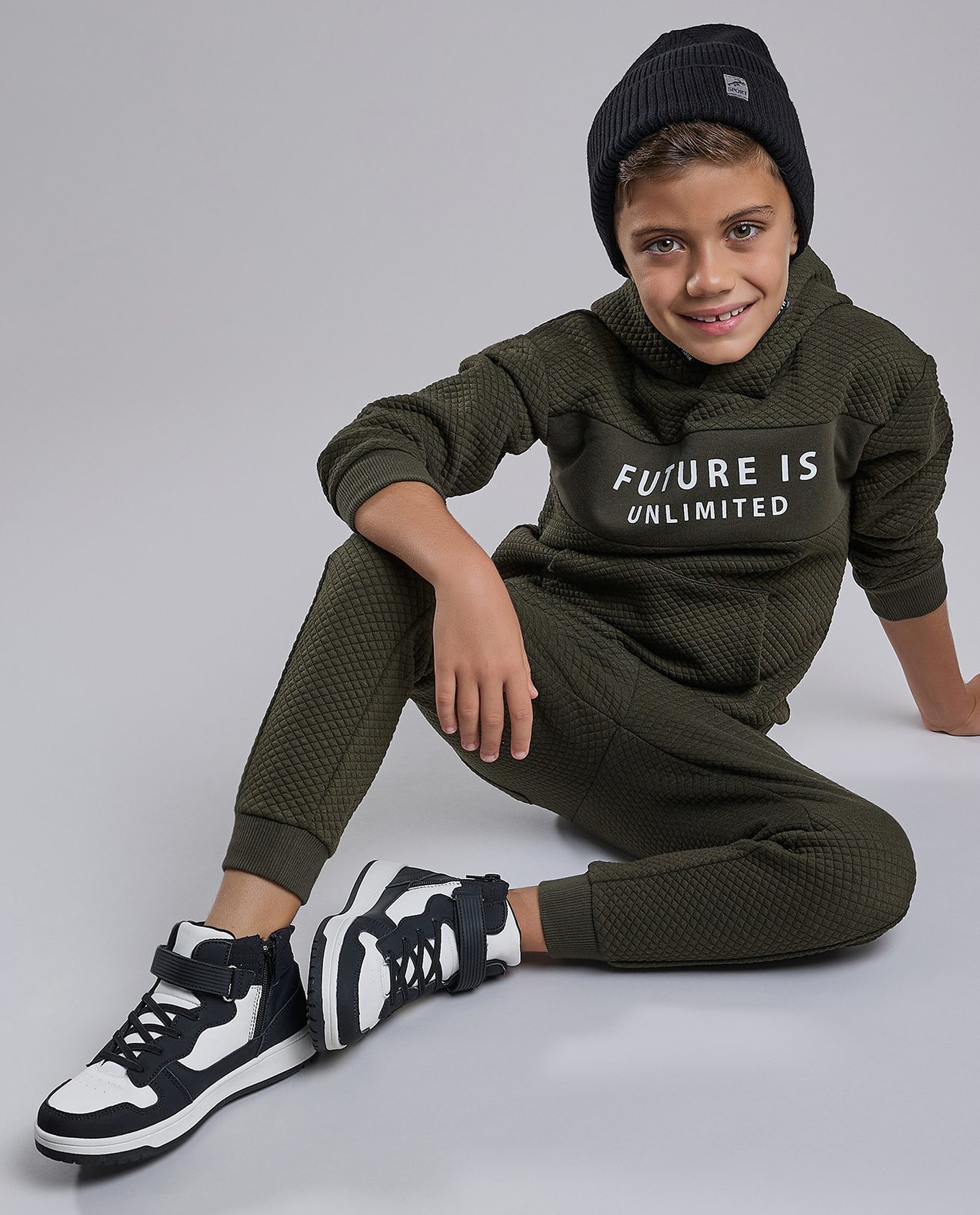 Printed Hooded Sweatsuit Set