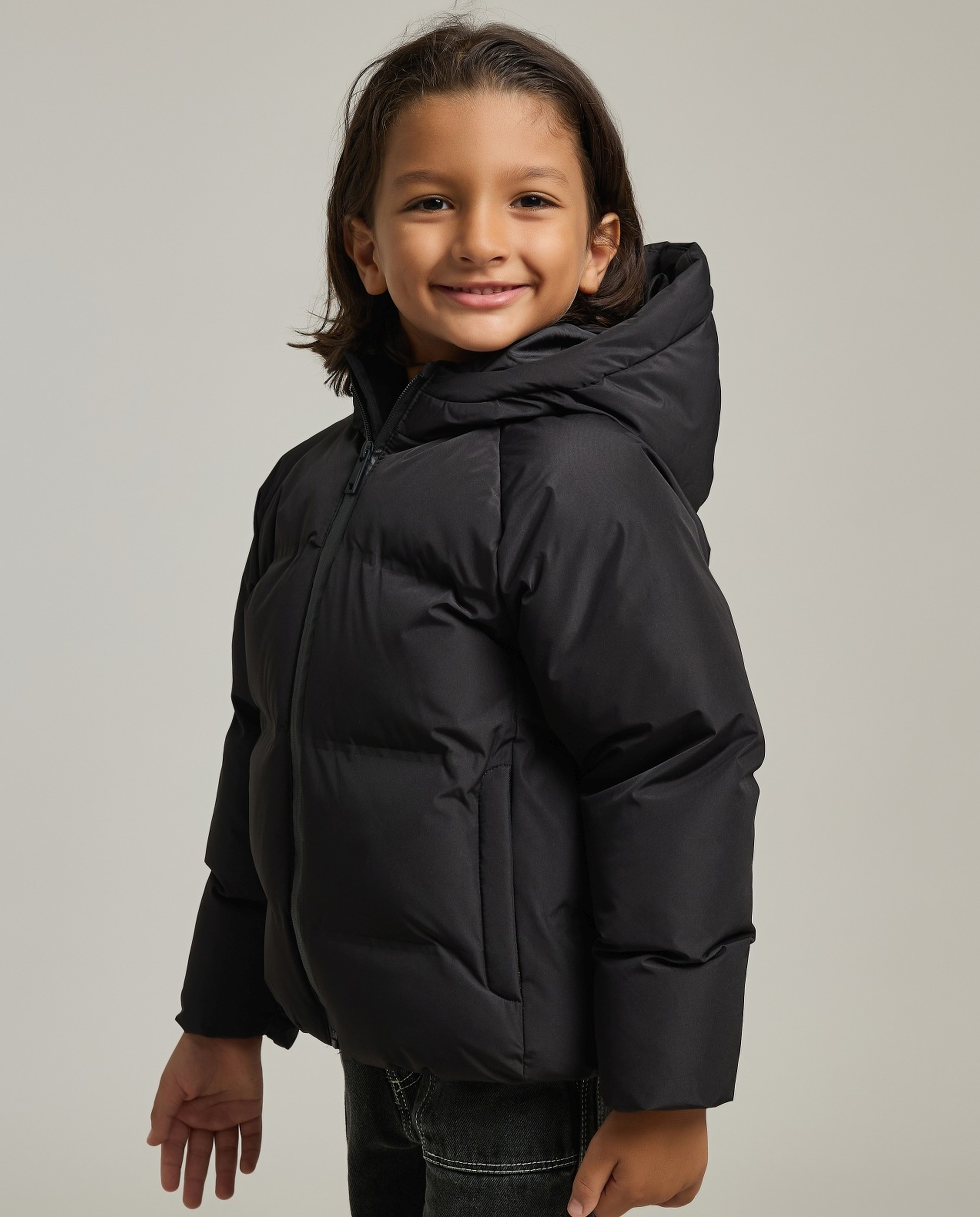 Quilted Hooded Puffer Jacket with Zipper Closure