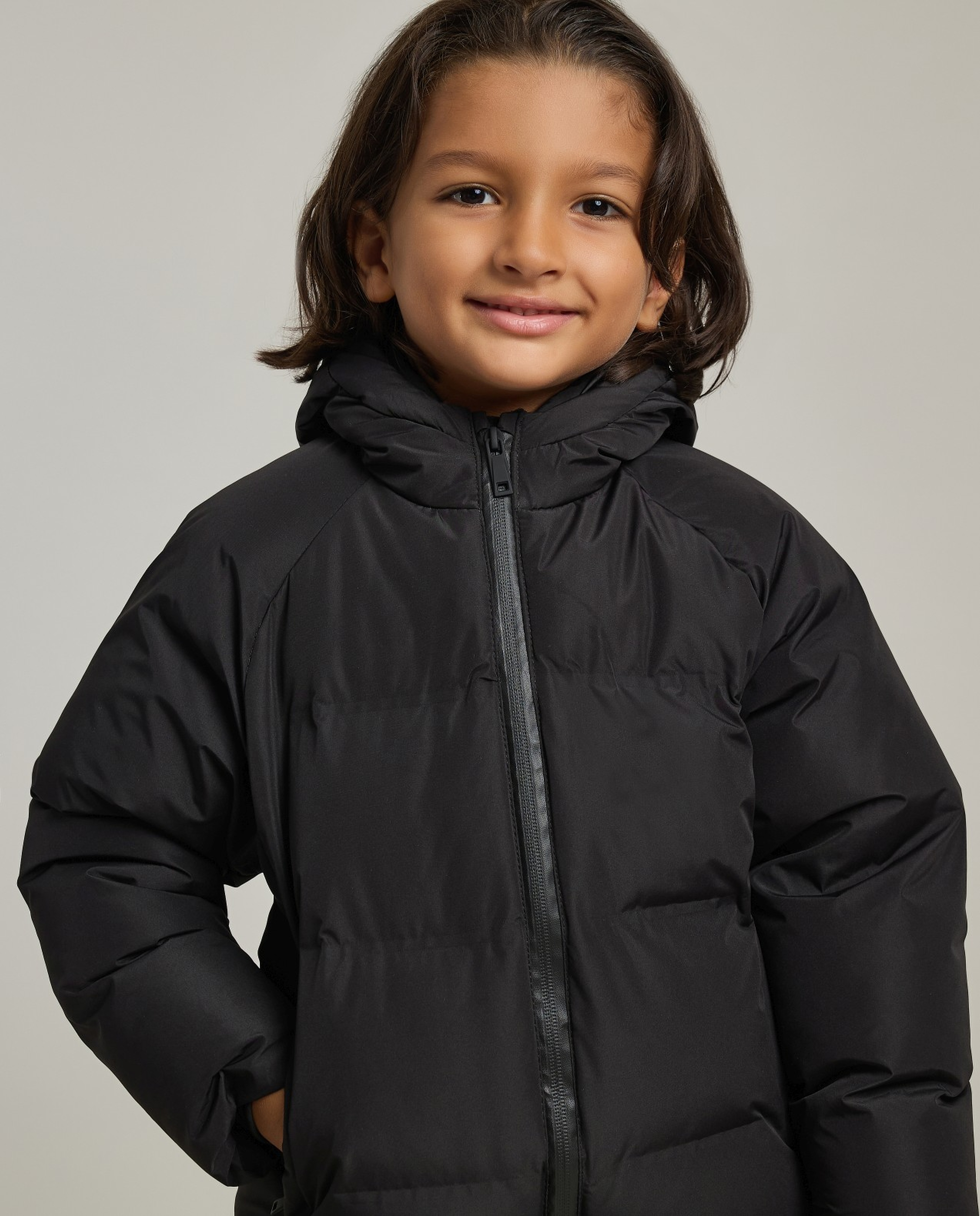 Quilted Hooded Puffer Jacket with Zipper Closure