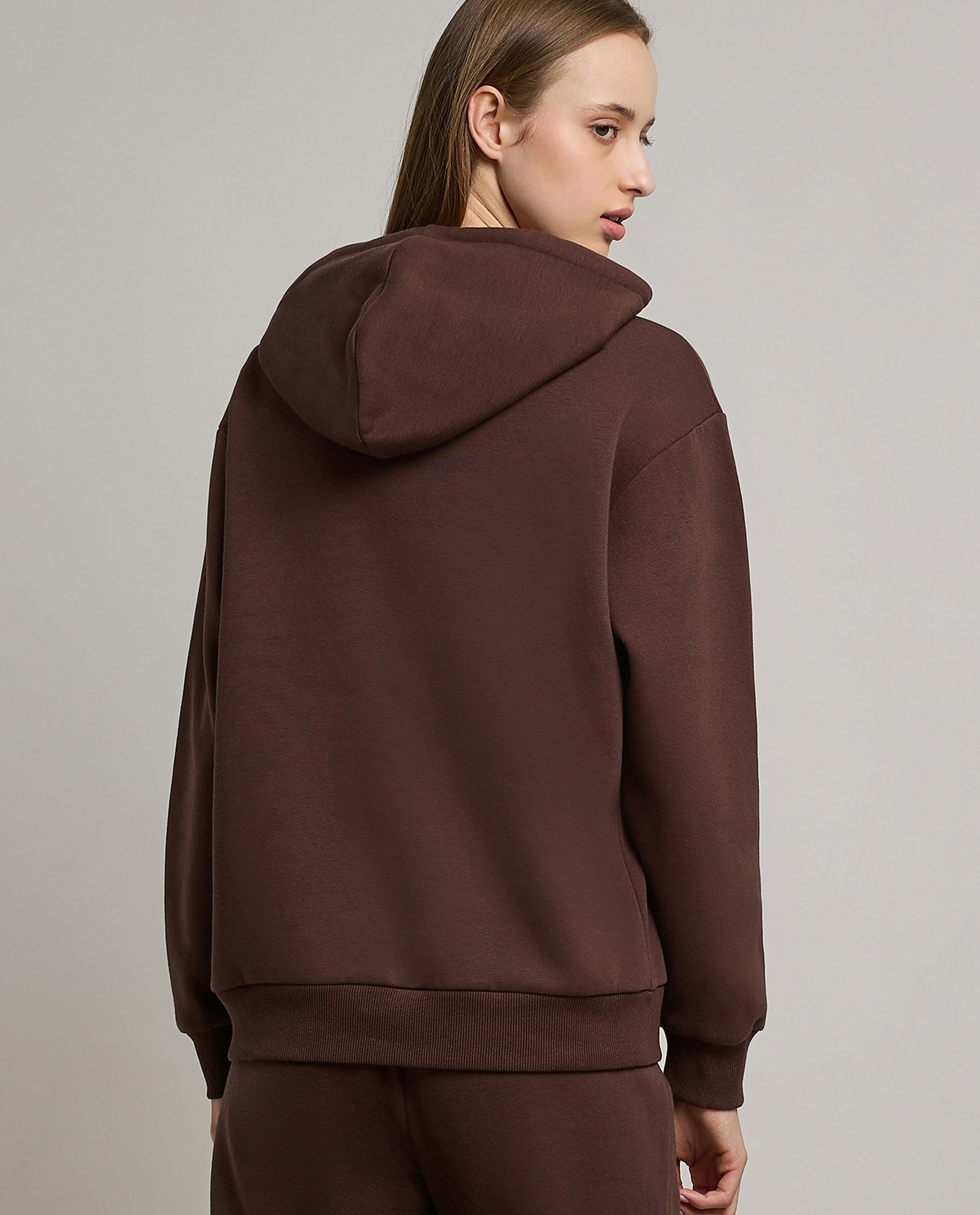 Typography Print Hoodie with Long Sleeves