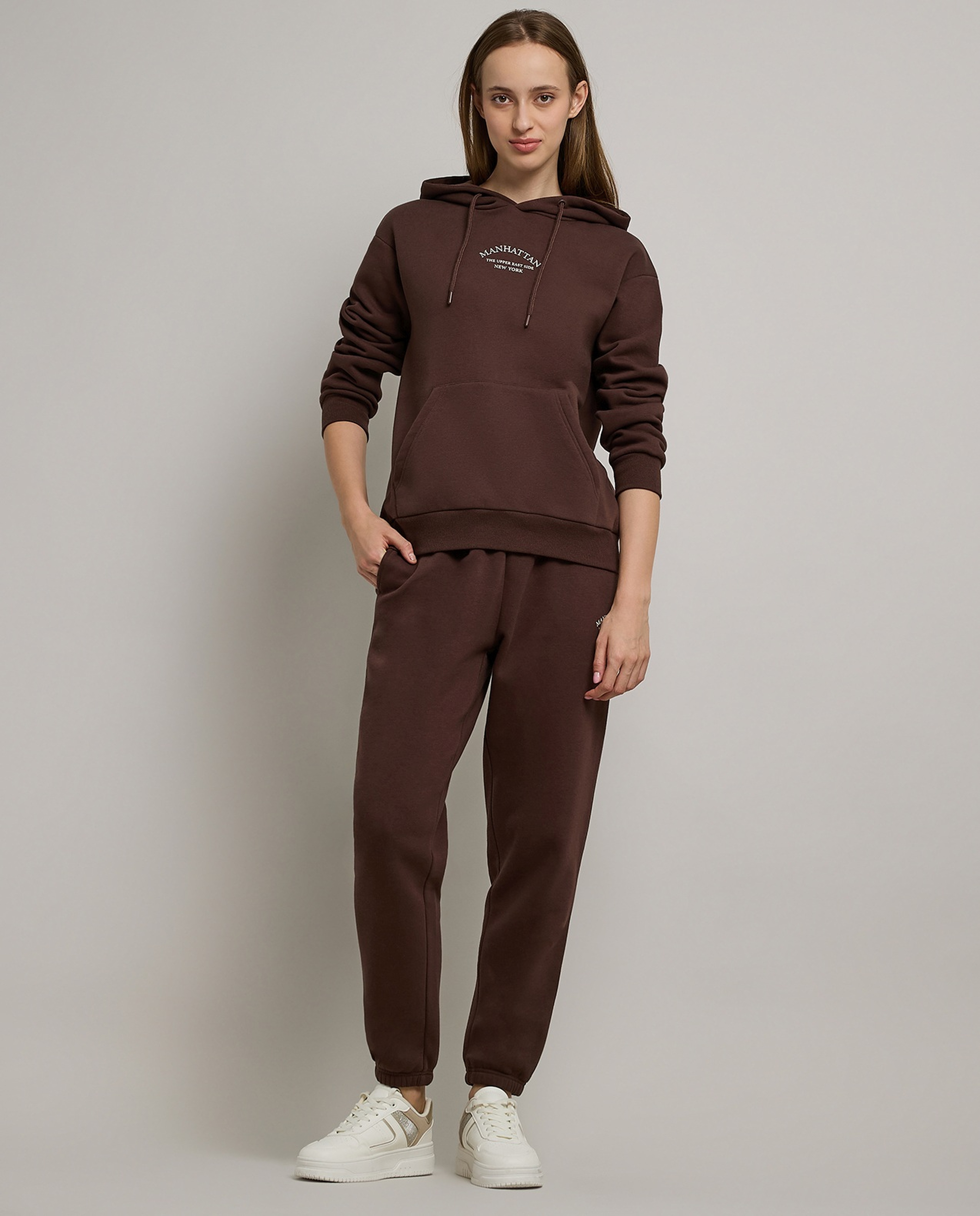 Typography Print Hoodie with Long Sleeves