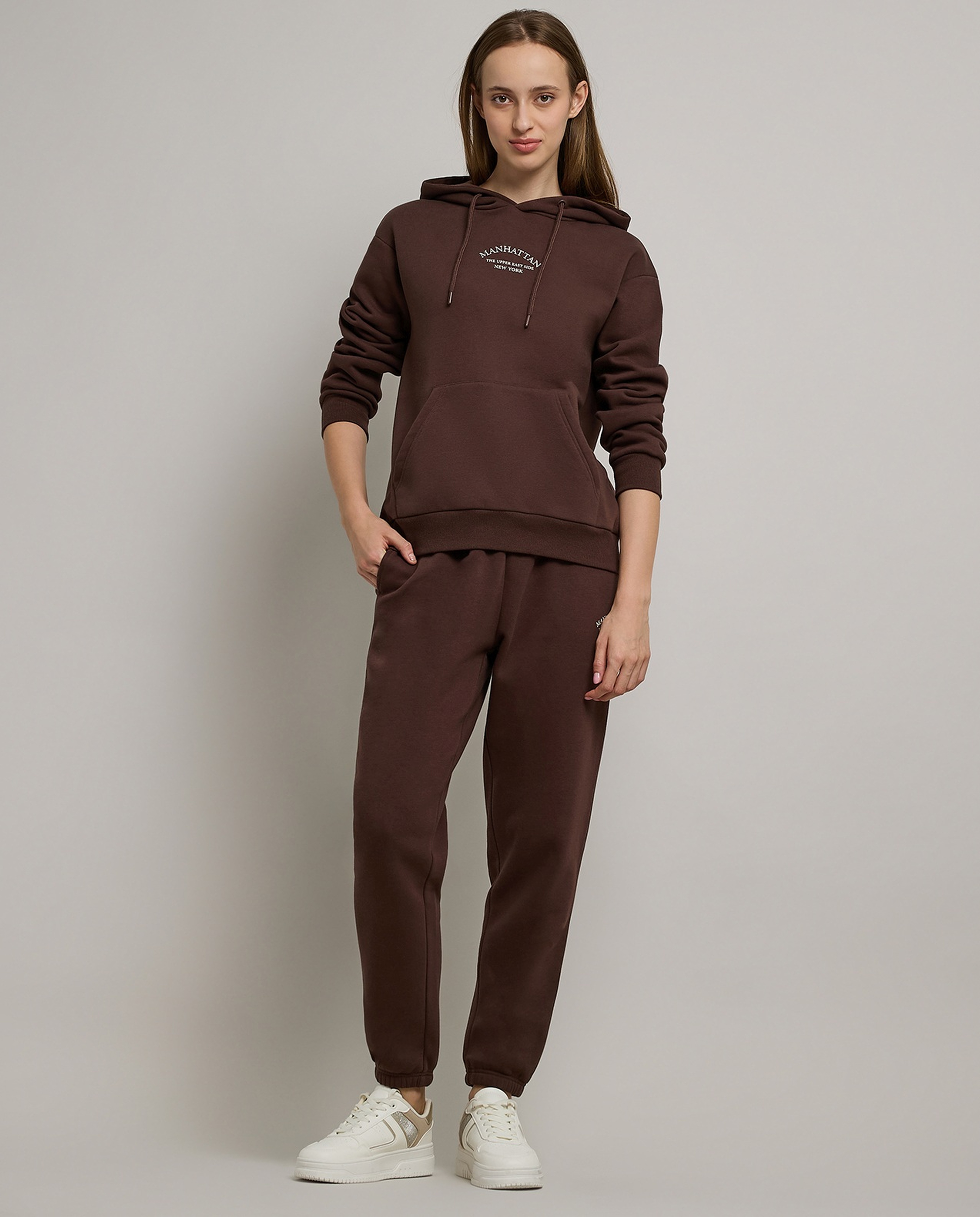 Typography Print Hoodie with Long Sleeves