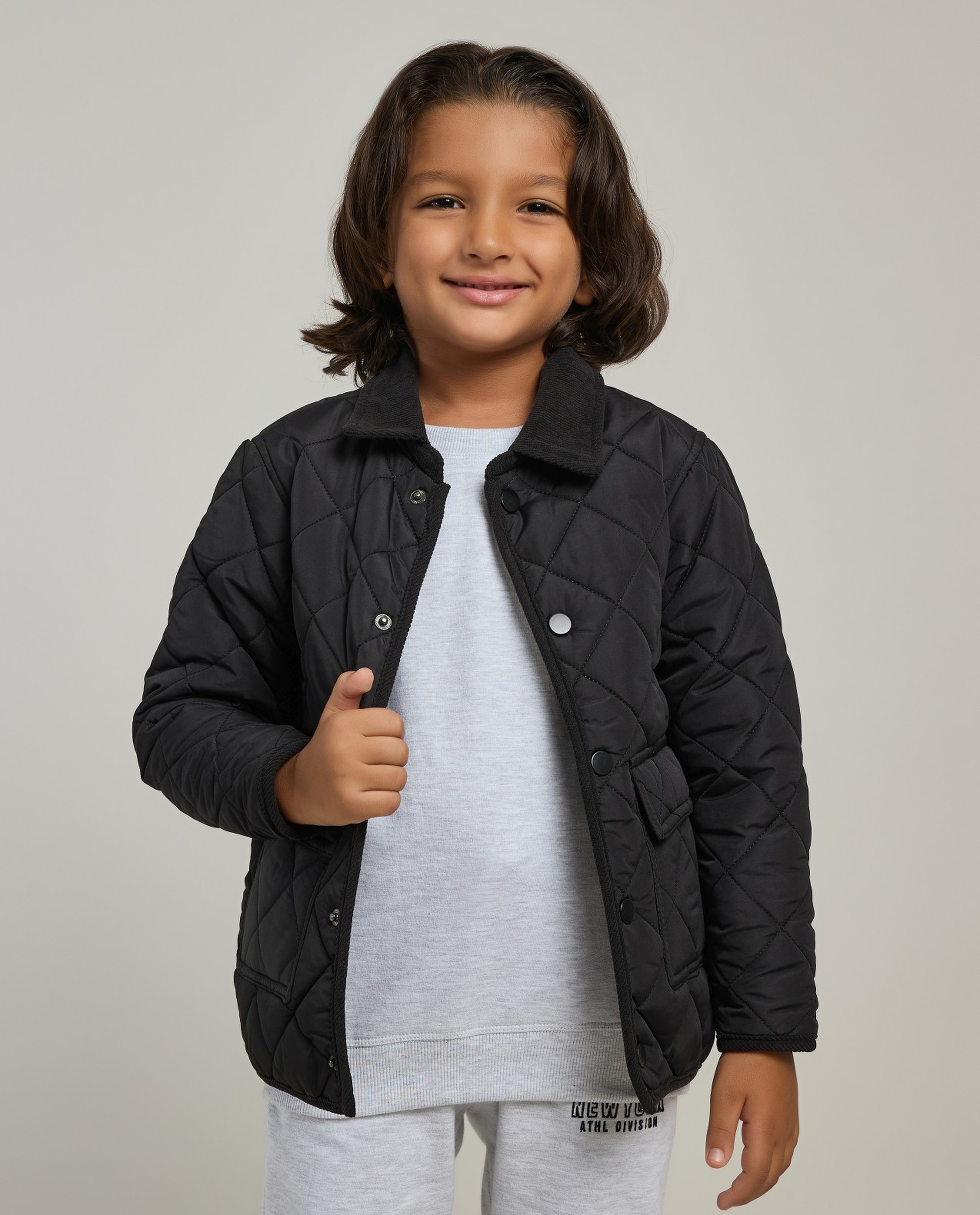 Quilted Jacket with Button Closure