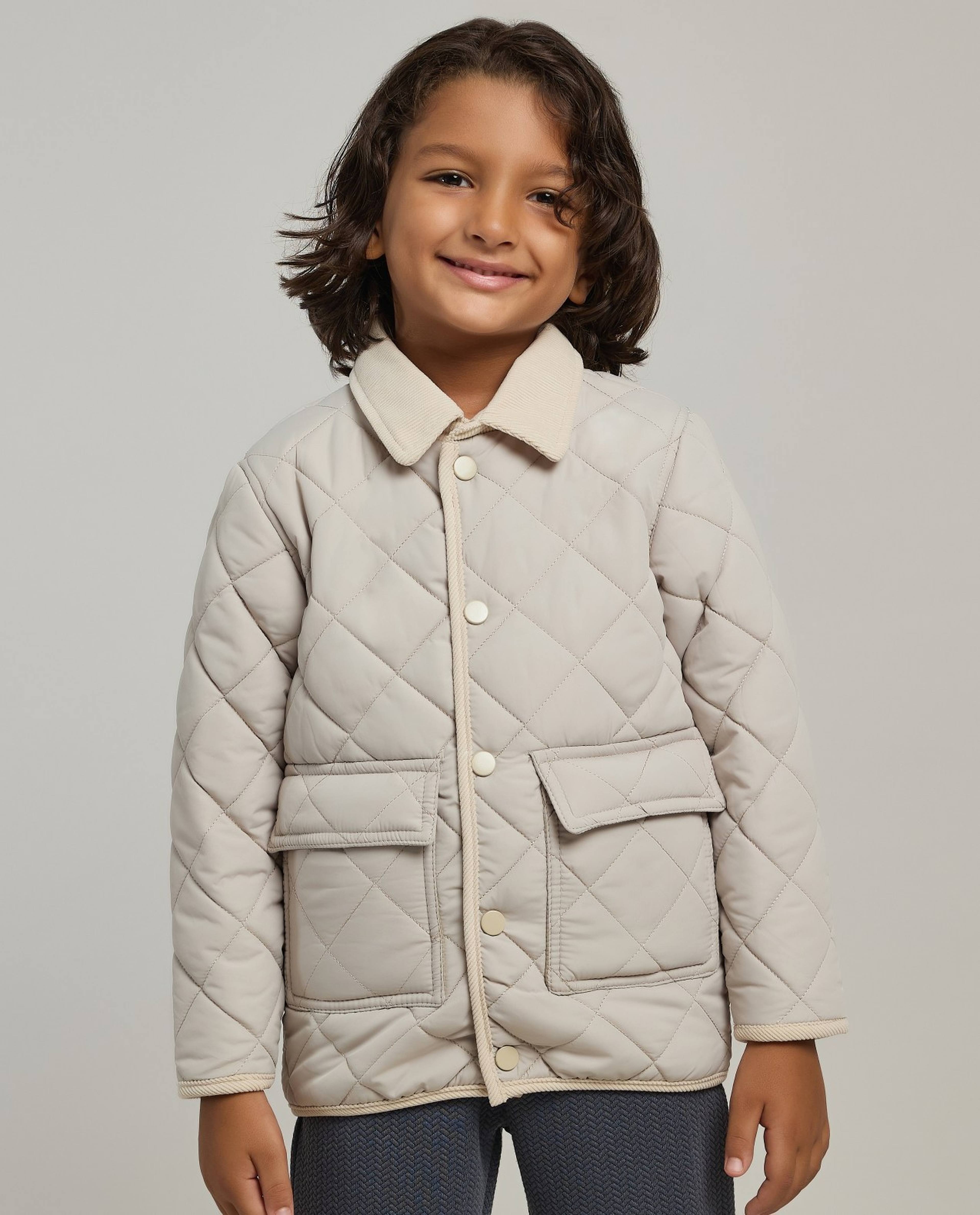 Quilted Jacket with Button Closure