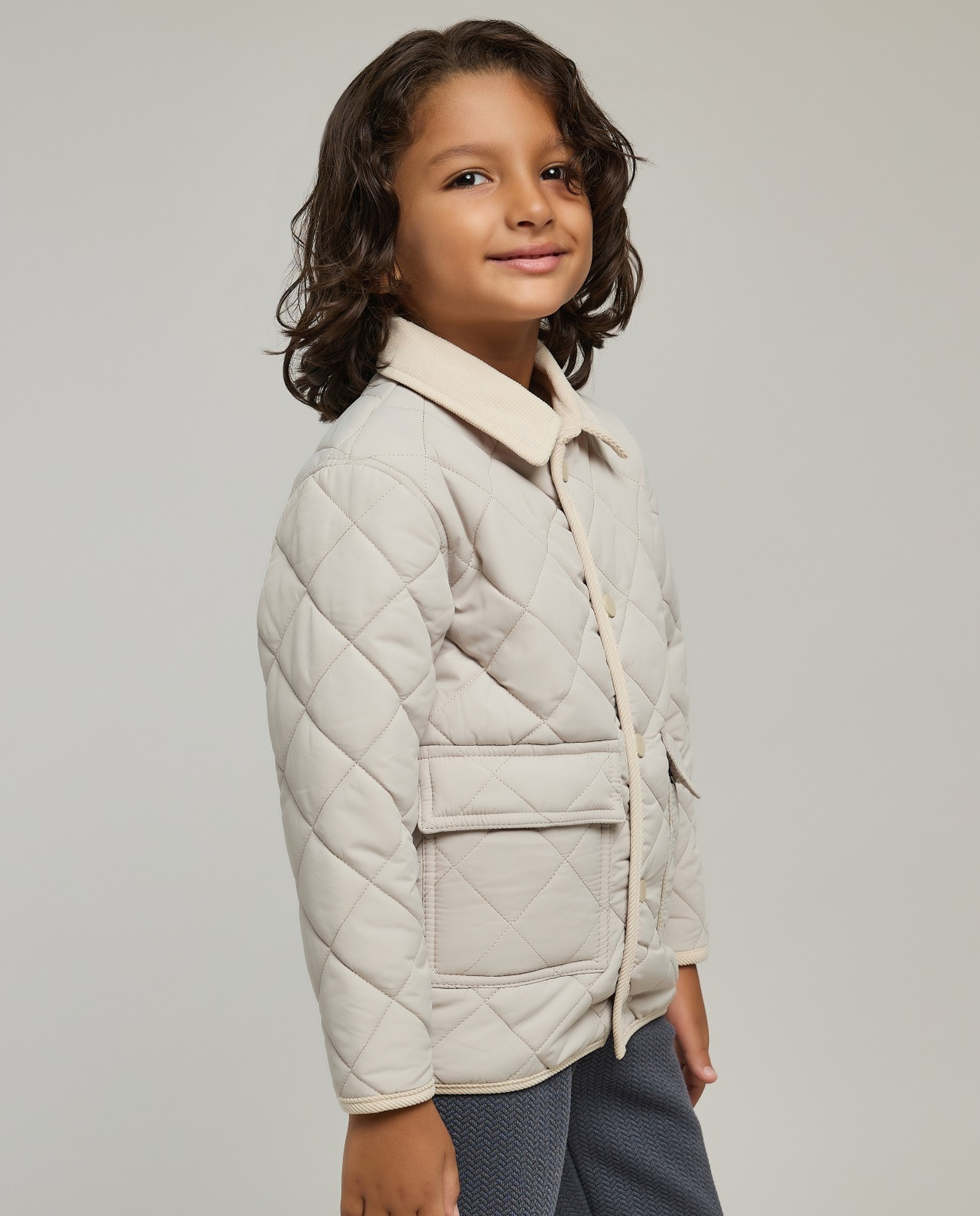 Quilted Jacket with Button Closure