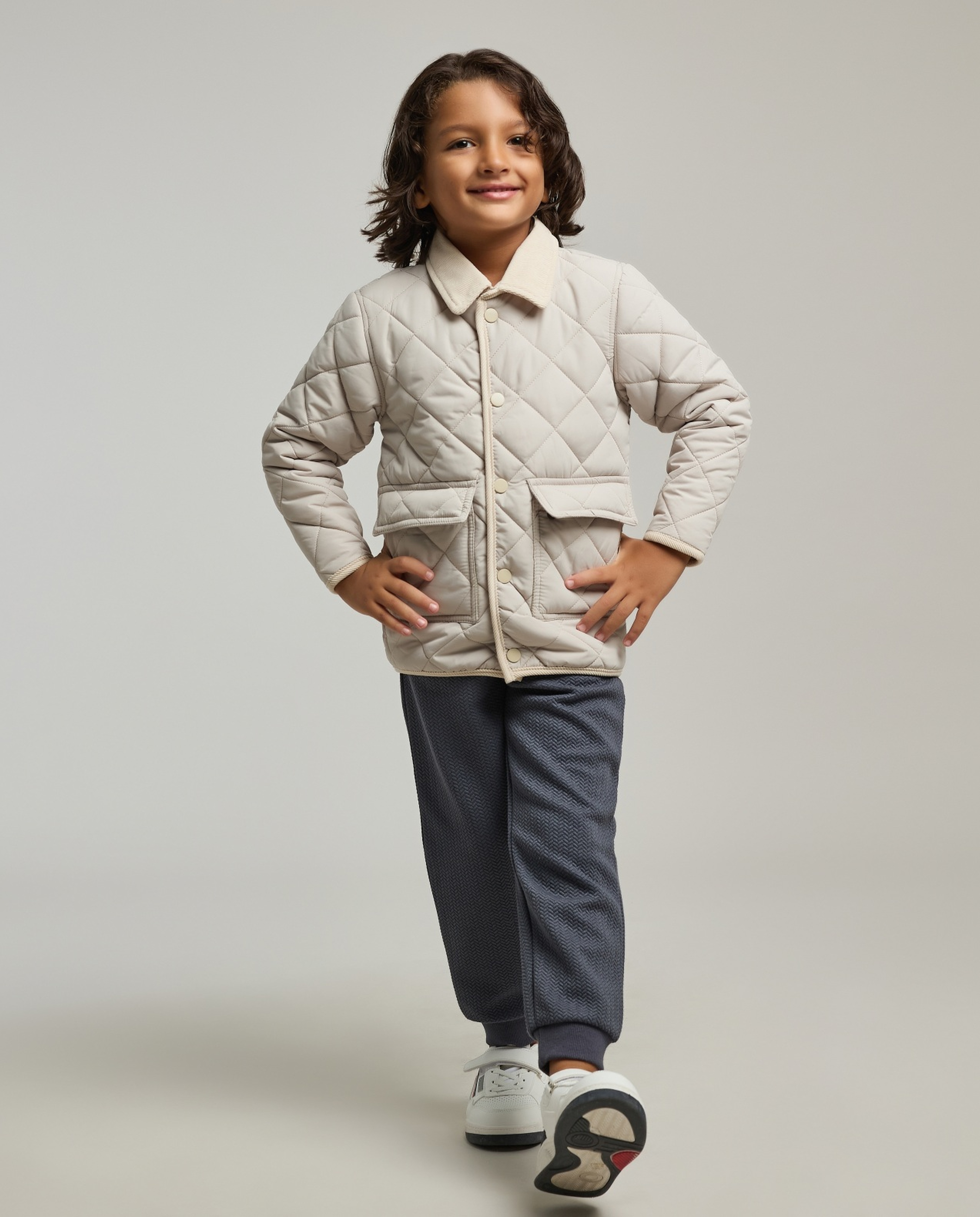 Quilted Jacket with Button Closure